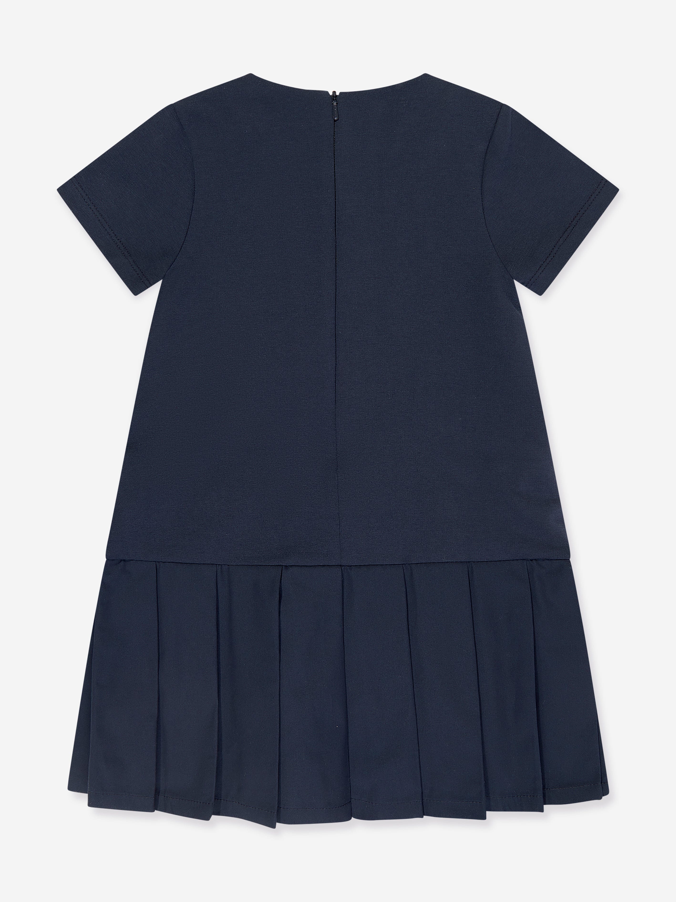 blue dress for baby girl Escada Girls Embroidered Badge Dress in Navy