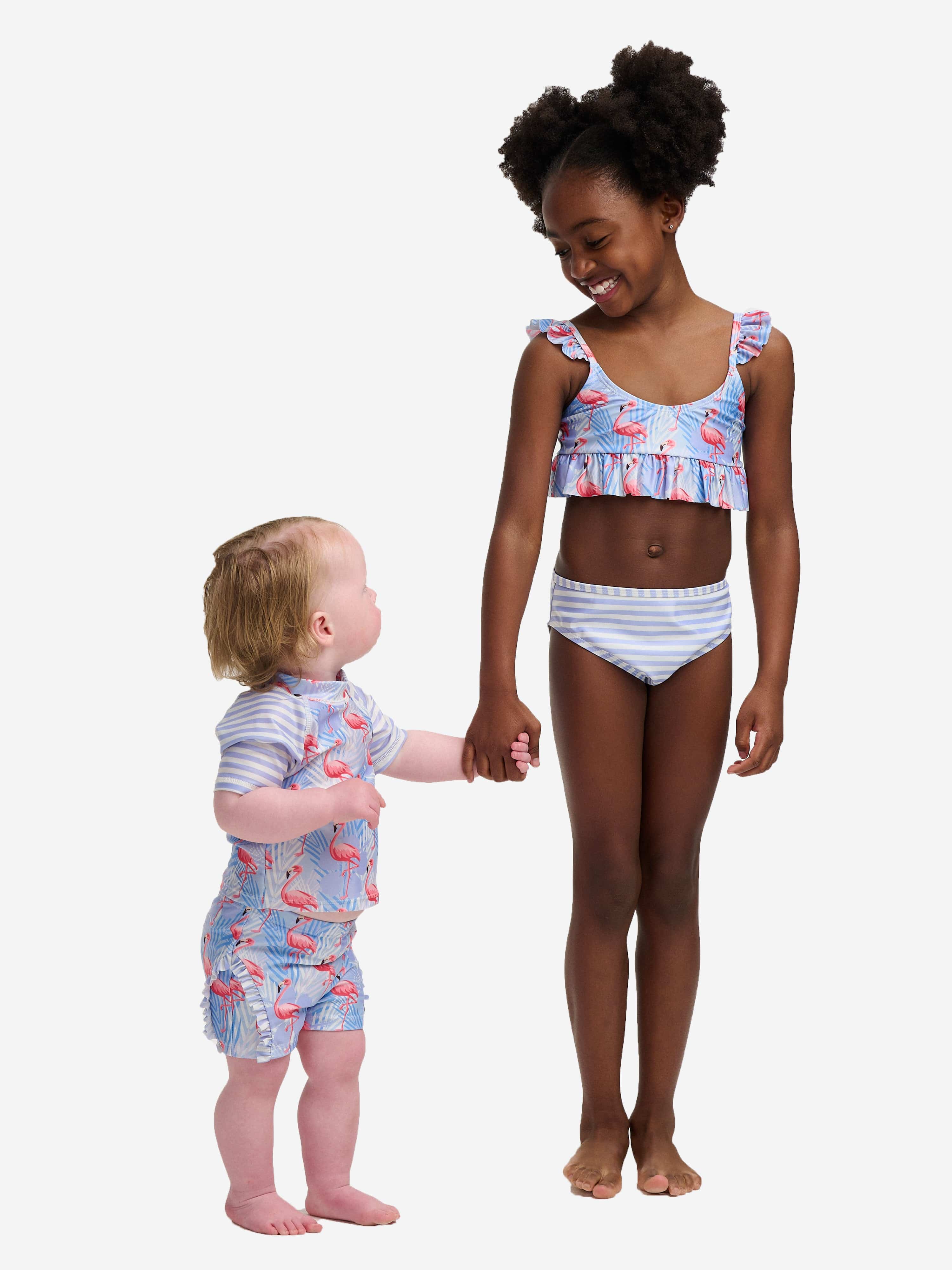 水着・水泳用品 apolina kids Elvira Beach Set 3-5y Soli Swim Girls Flamingo Bikini (UPF50+) in Purple | Childsplay