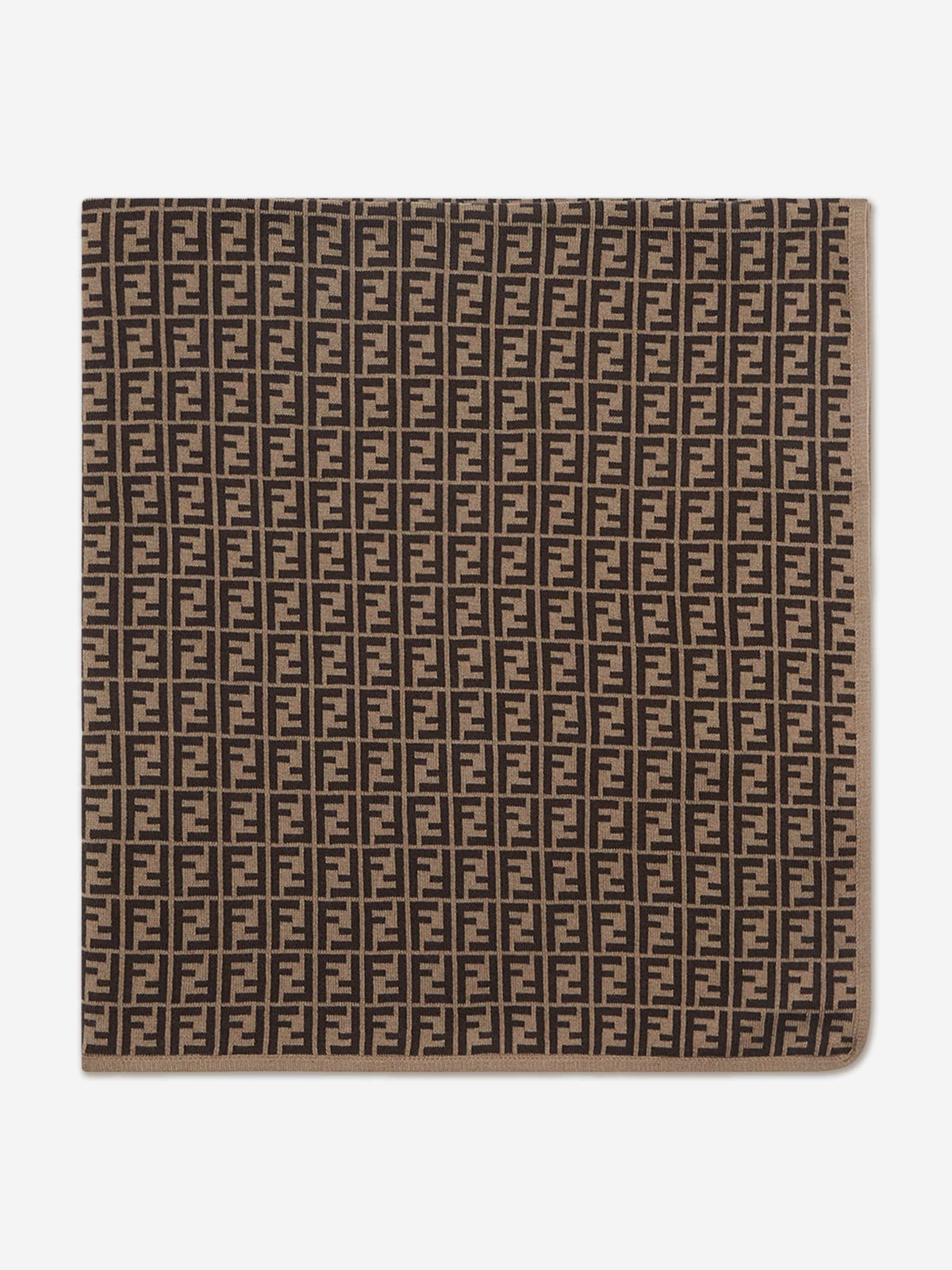 Fendi Kids - Baby Cotton And Cashmere Logo Blanket in Brown 