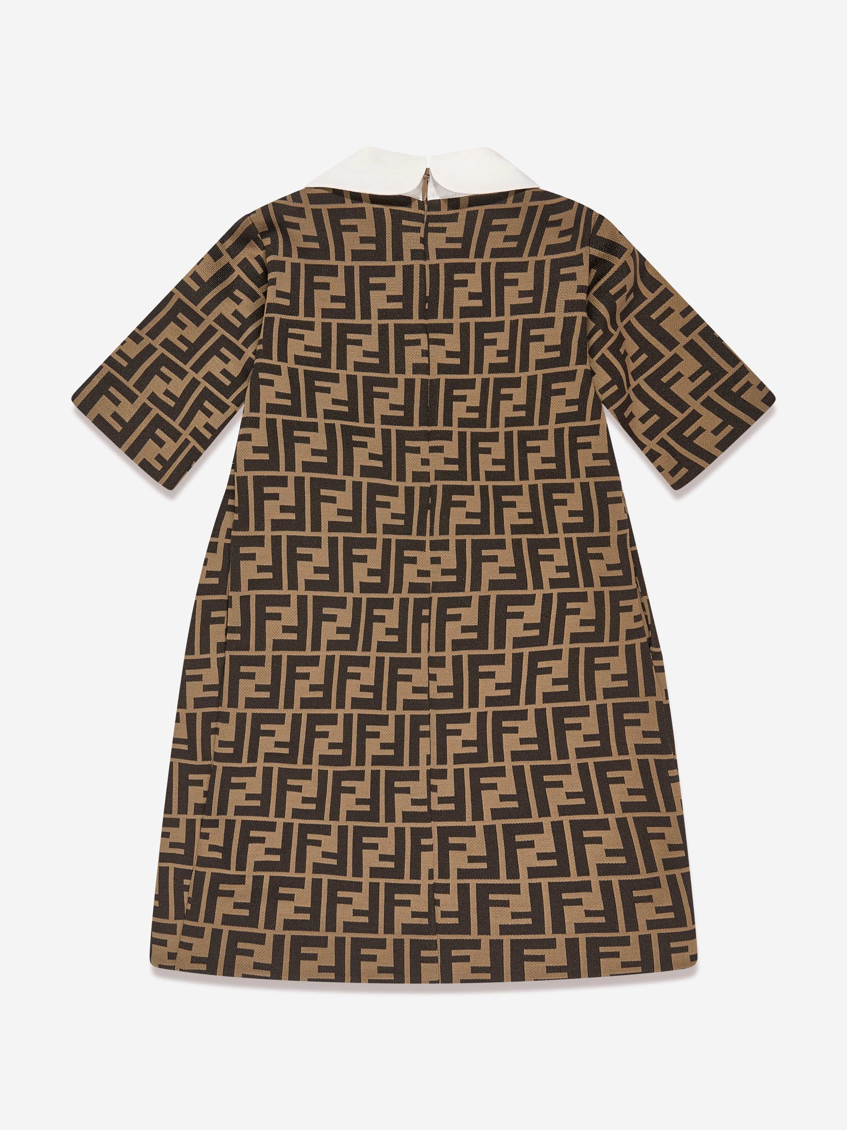 Fendi Monogram Dress 8 year Brown