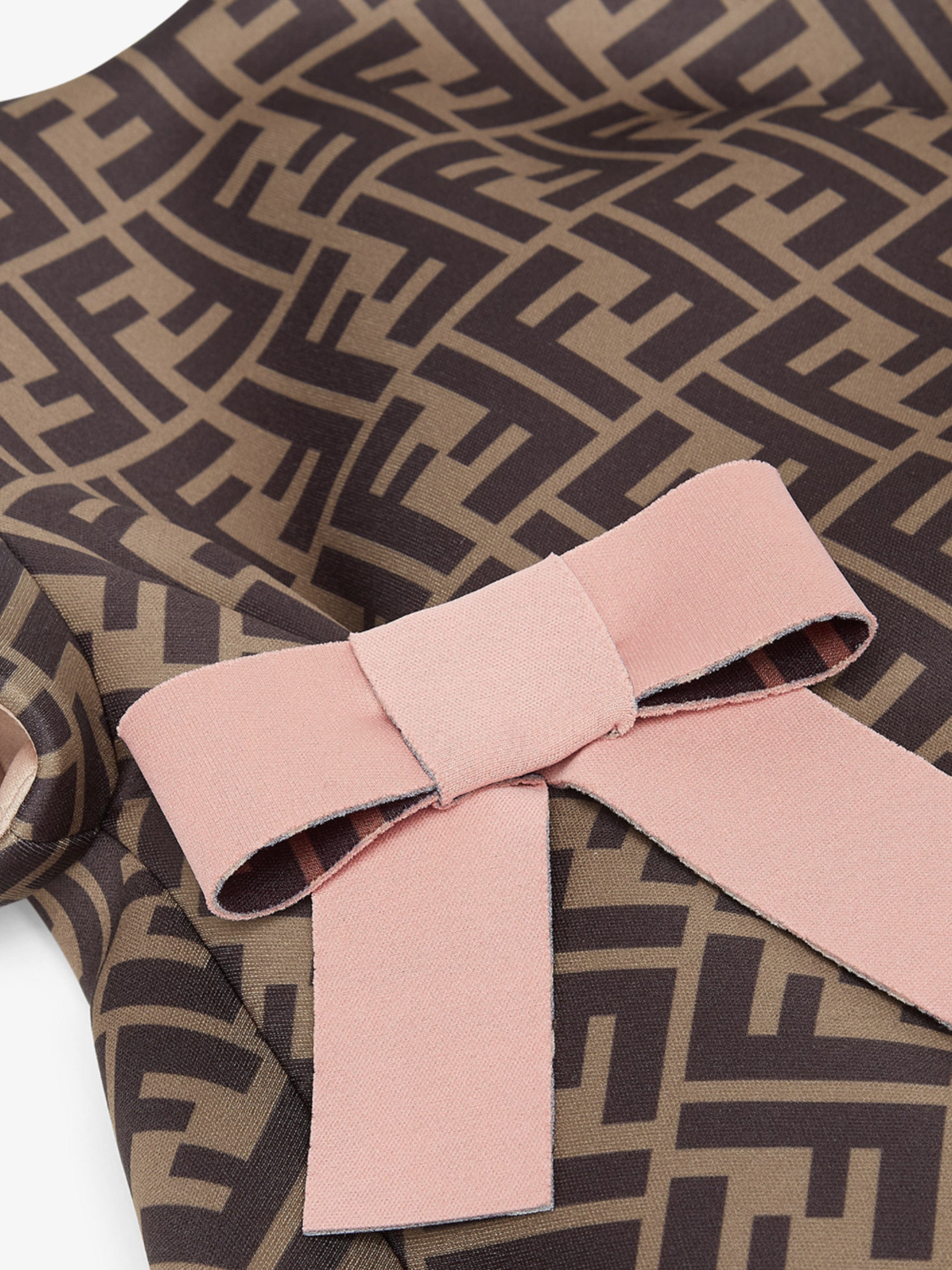 Fendi Girls Neoprene FF Logo Bow Dress | Childsplay Clothing