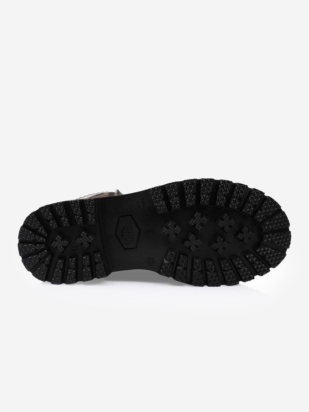 Fendi Kids - Kids Leather FF Logo Biker Boots in Black 