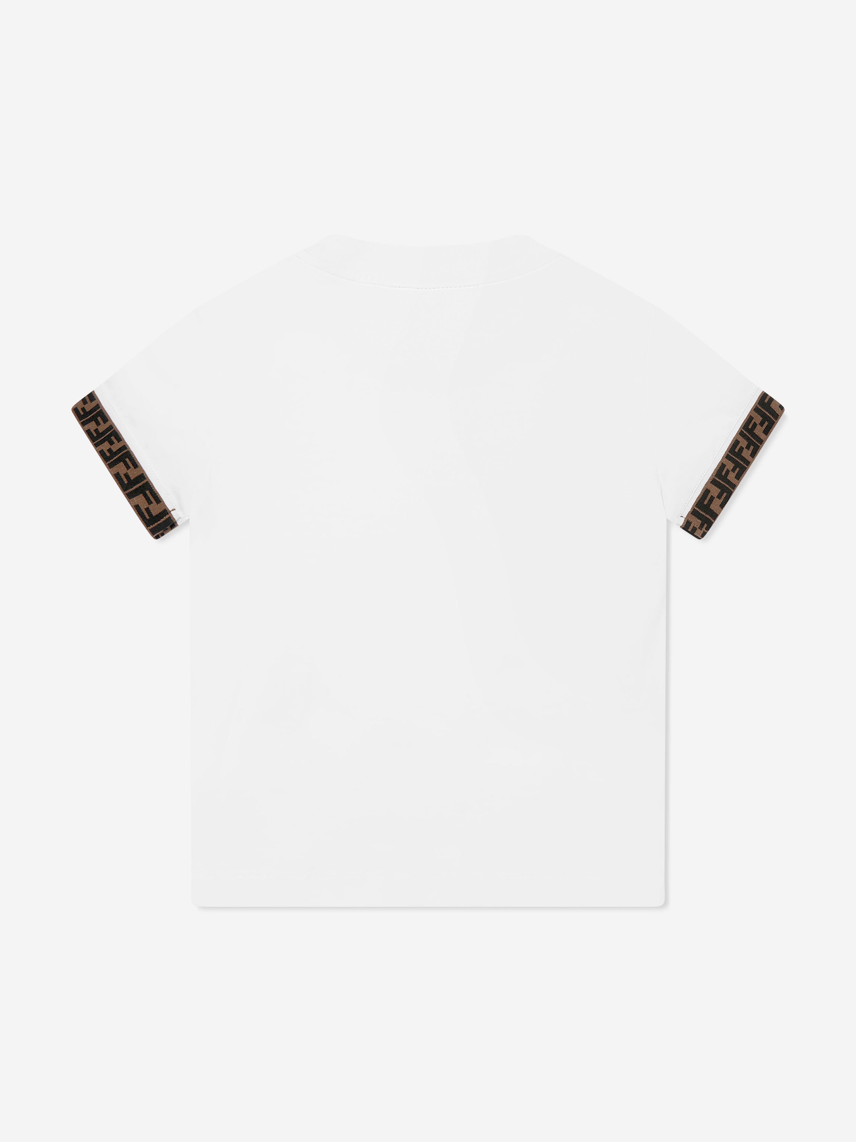 Fendi Kids Logo Trim T-Shirt in White