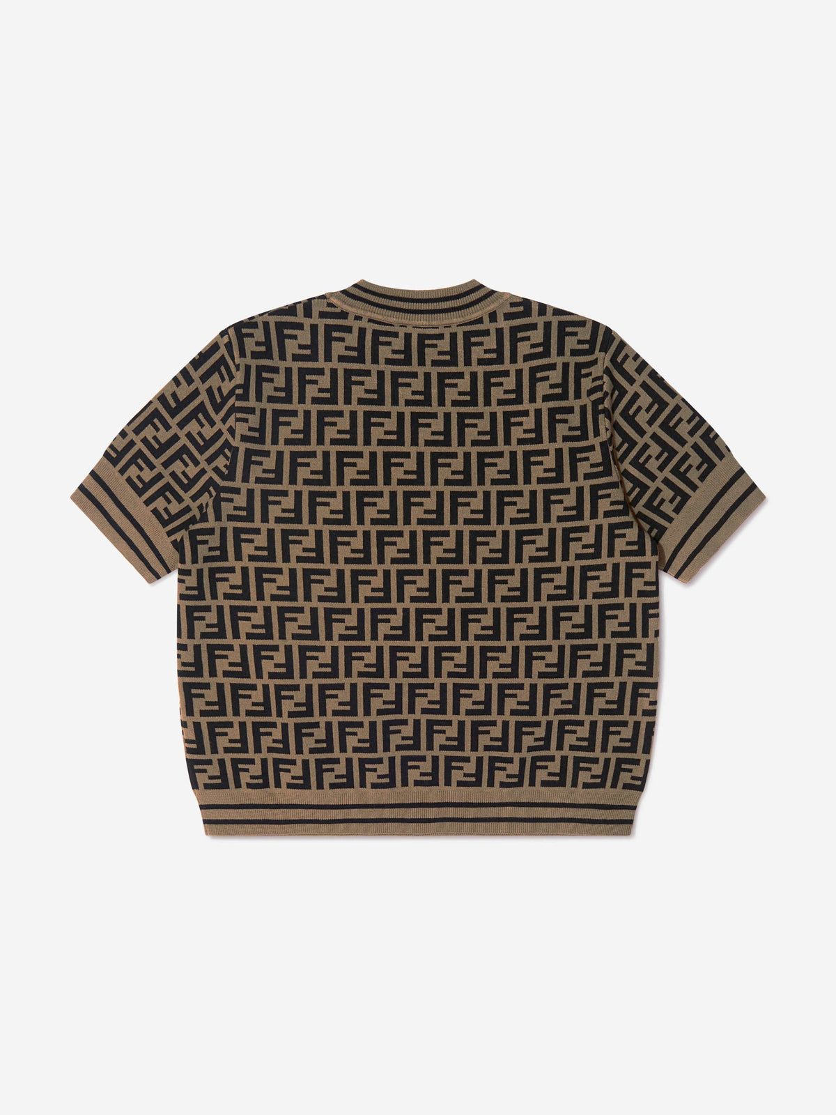 Fendi Girls FF Logo Knitted Top in Brown | Childsplay Clothing