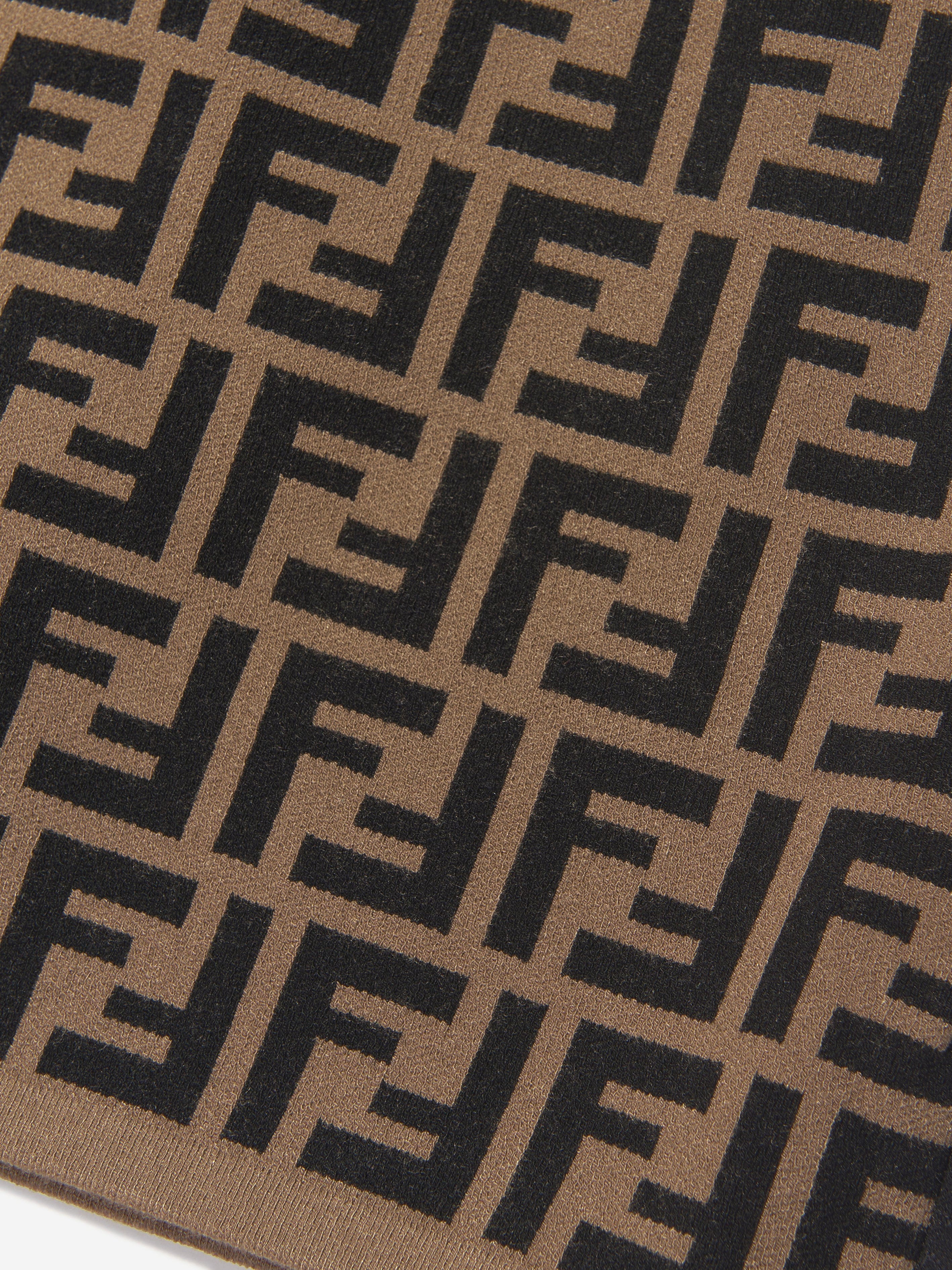 Fendi Kids Fendi Girls FF Logo Knitted Skirt in Brown | Childsplay