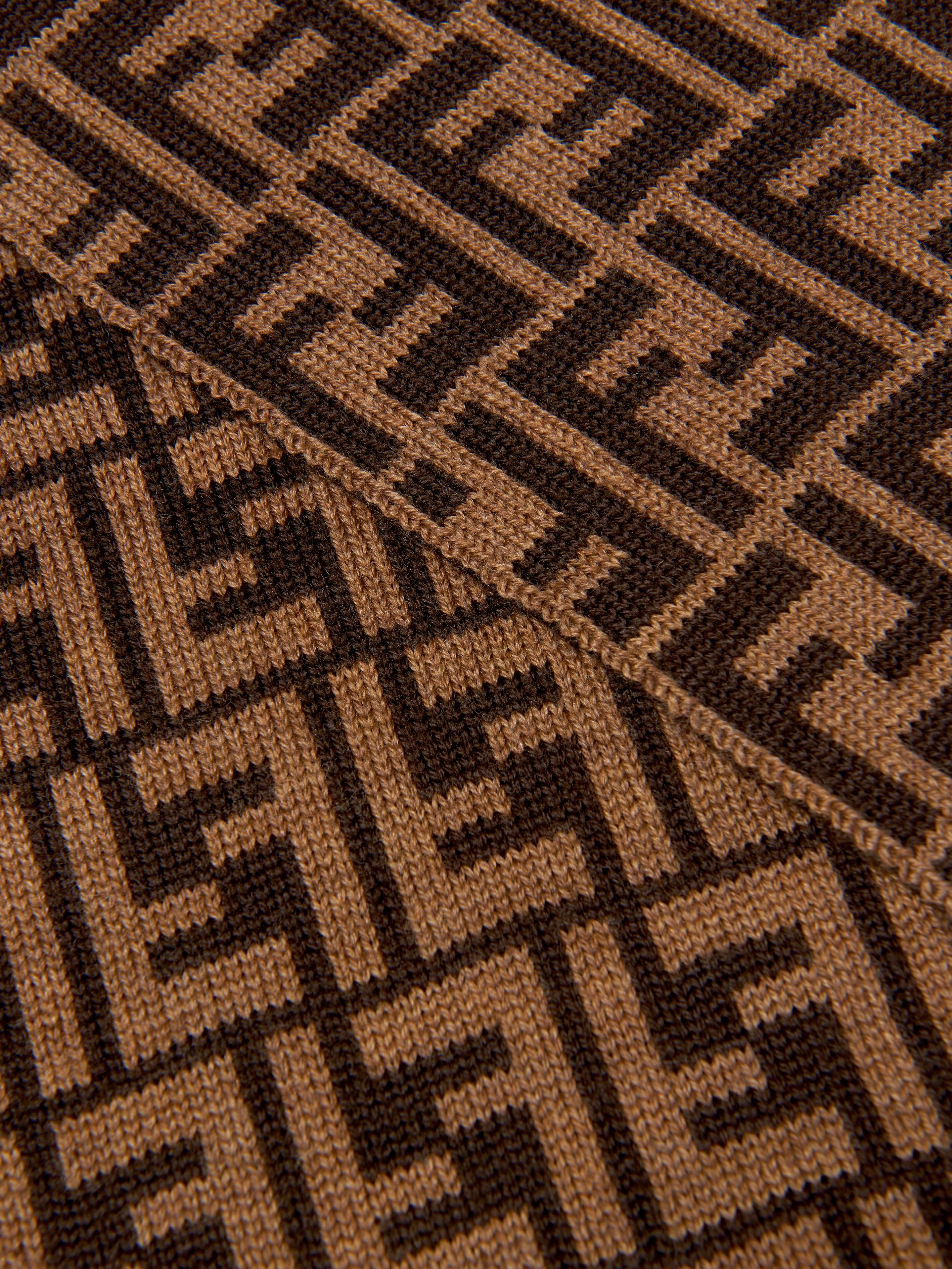Fendi Kids Wool Logo Scarf in Brown