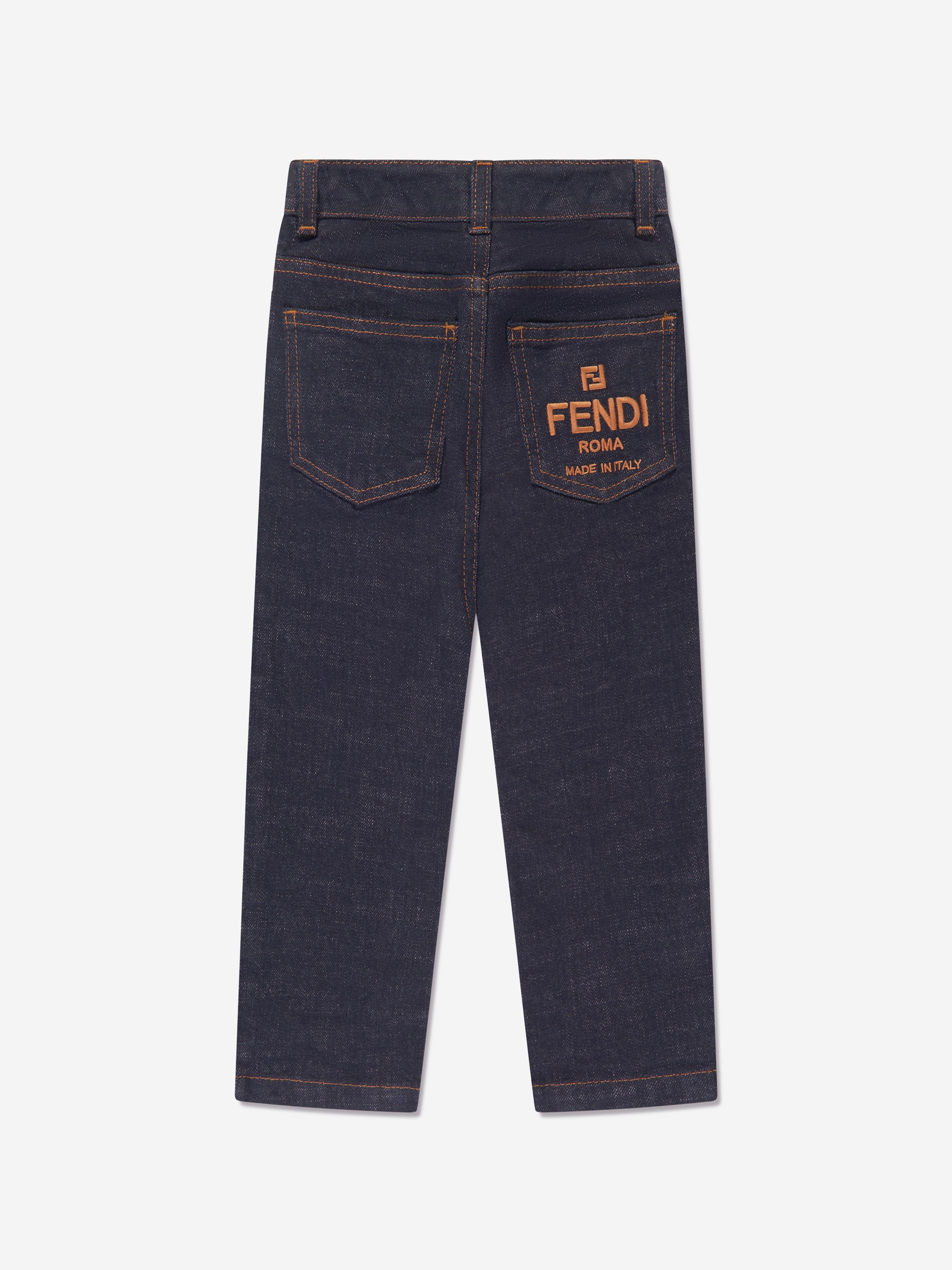 Fendi Girls Slim Fit Jeans in Navy | Childsplay Clothing