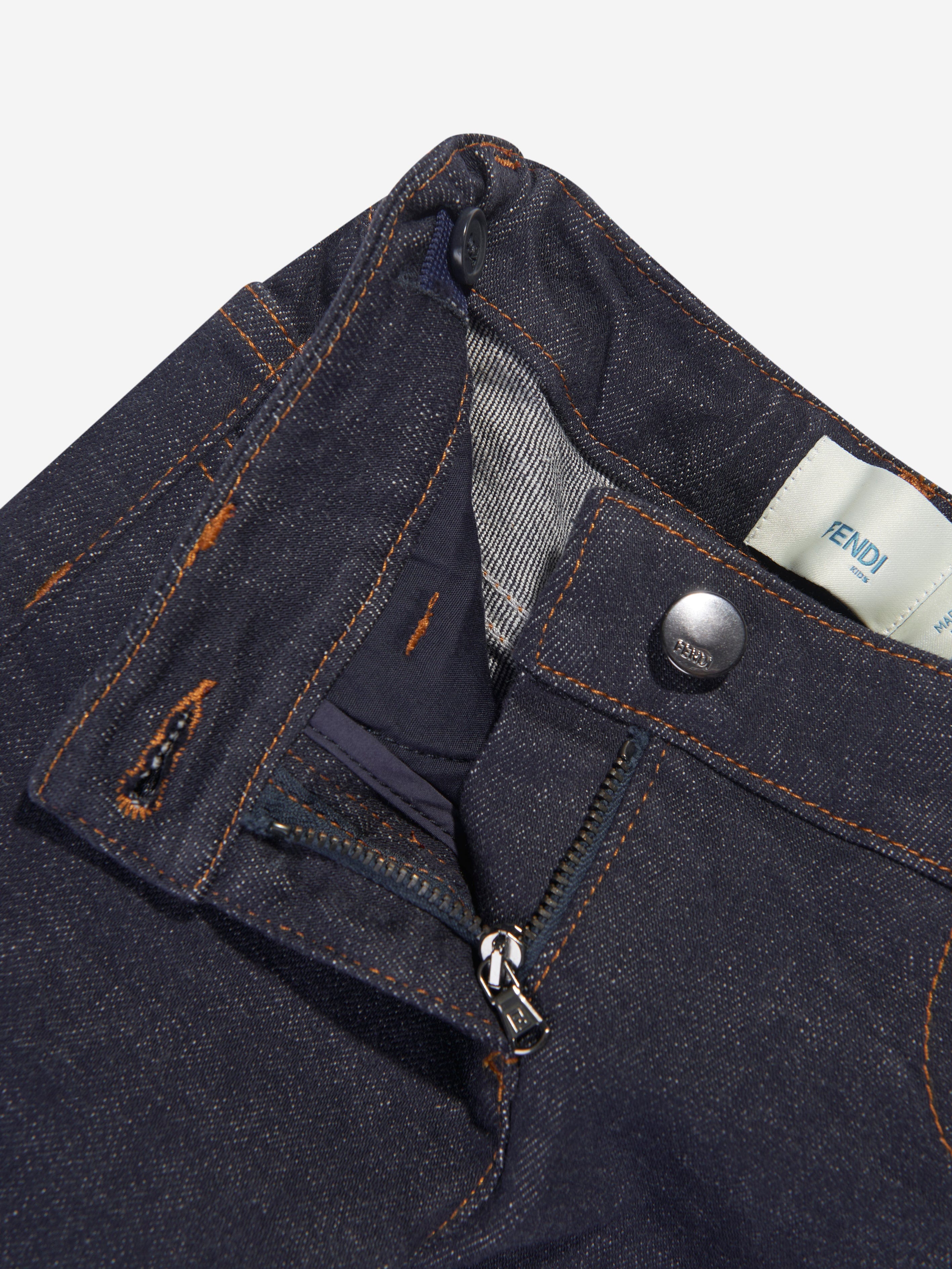 キッズ　FENDIデニム Fendi Girls Slim Fit Jeans in Navy | Childsplay Clothing