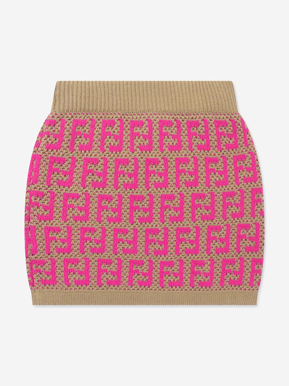 Fendi Girls Knitted FF Logo Skirt in Pink | Childsplay Clothing