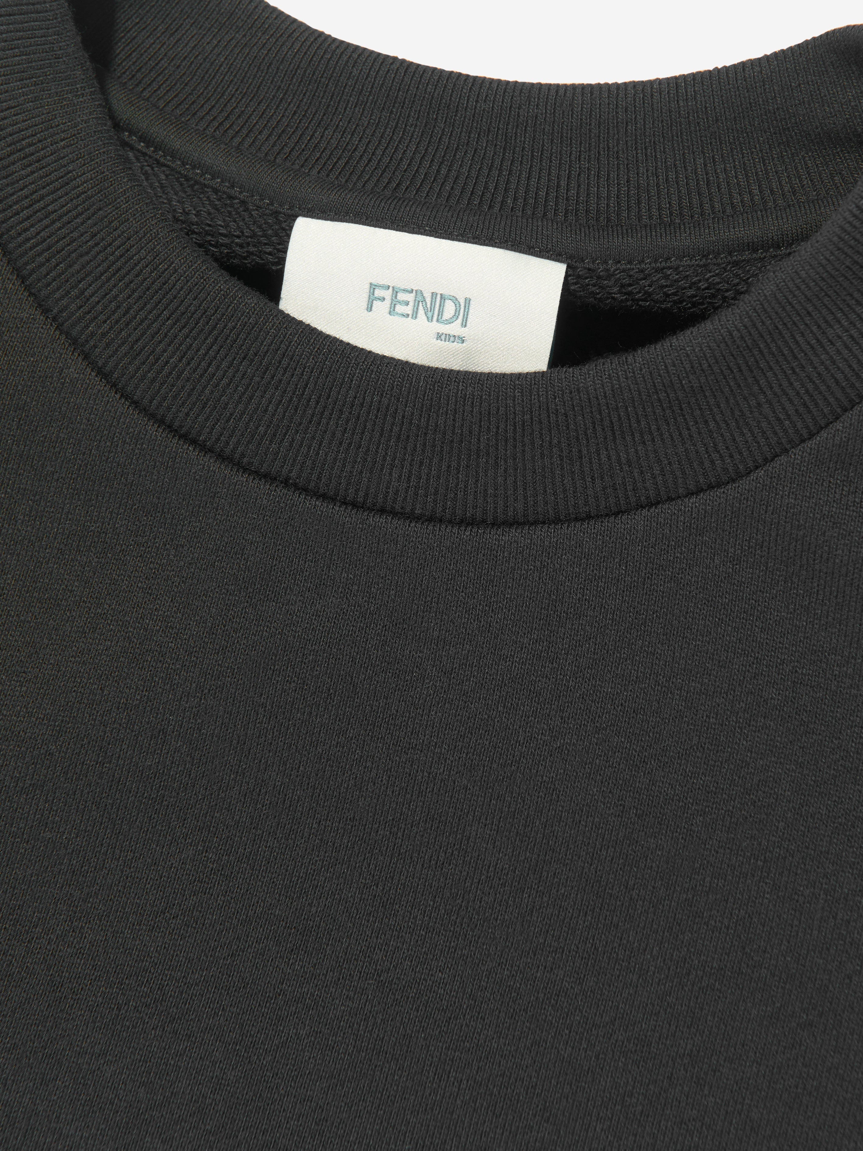 Fendi Girls Cropped FF Logo Top in Black | Childsplay Clothing