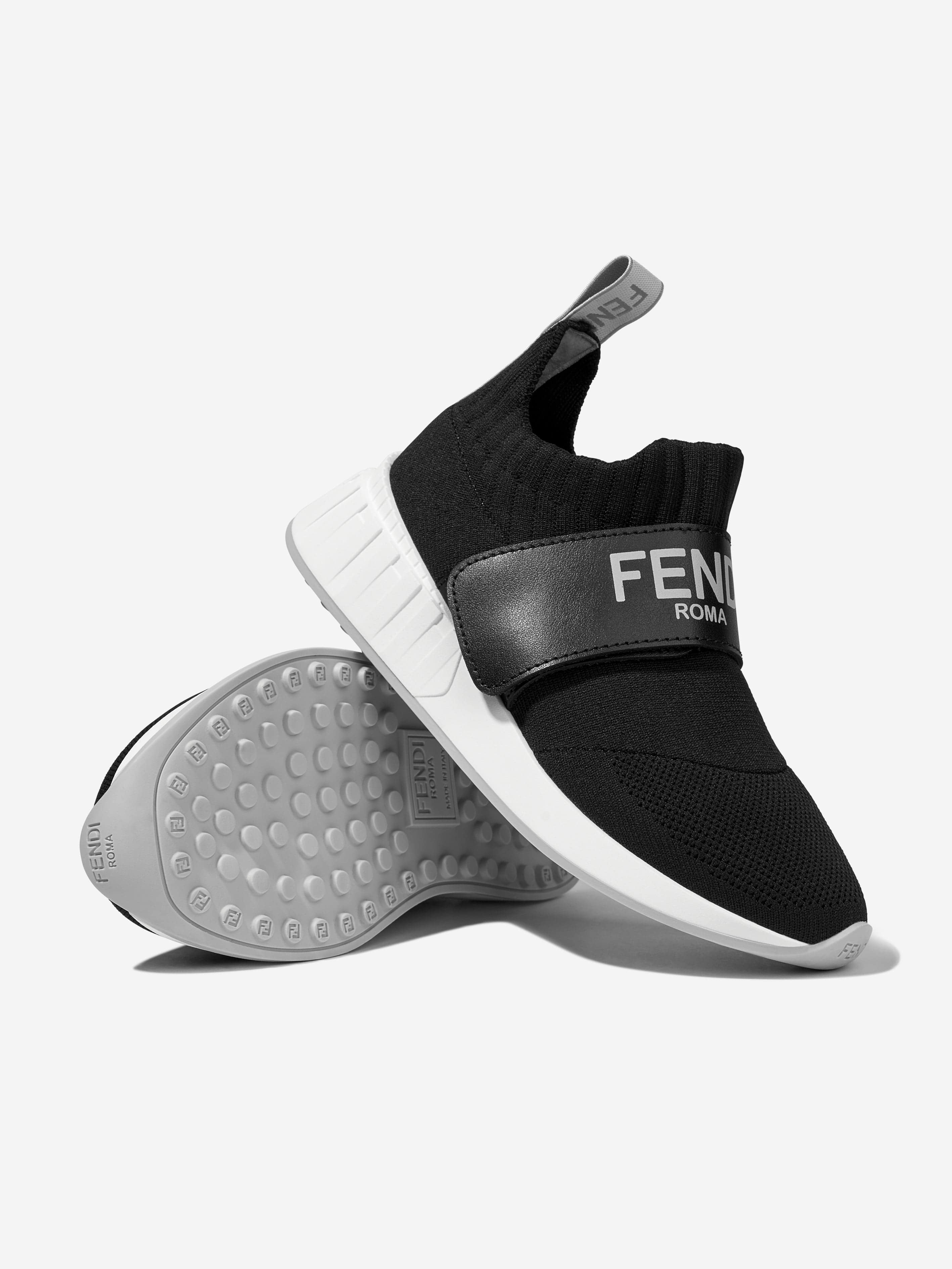 Fendi Kids Logo Slip On Trainers in Black | Childsplay Clothing
