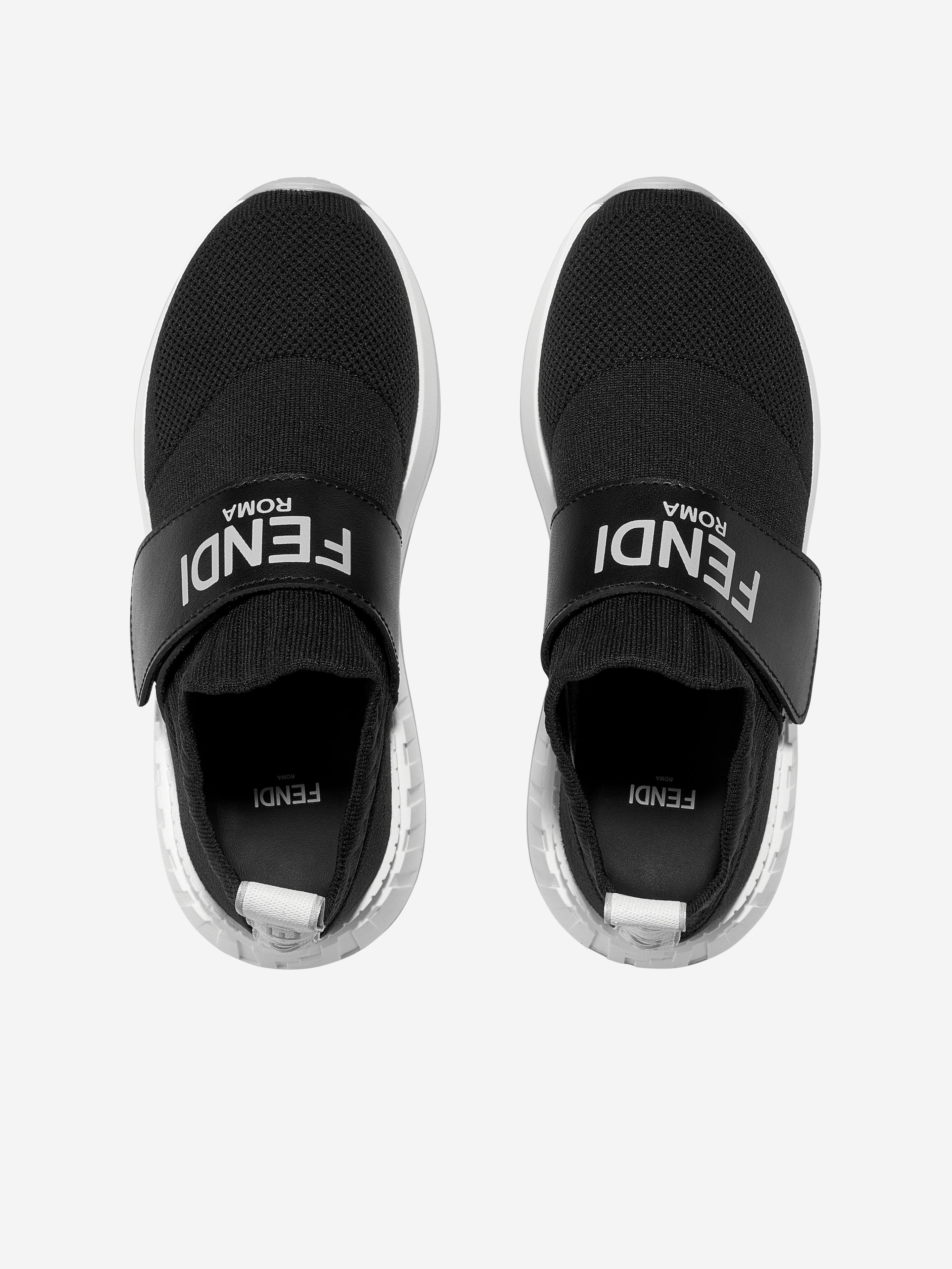 Fendi Kids Logo Slip On Trainers in Black | Childsplay Clothing