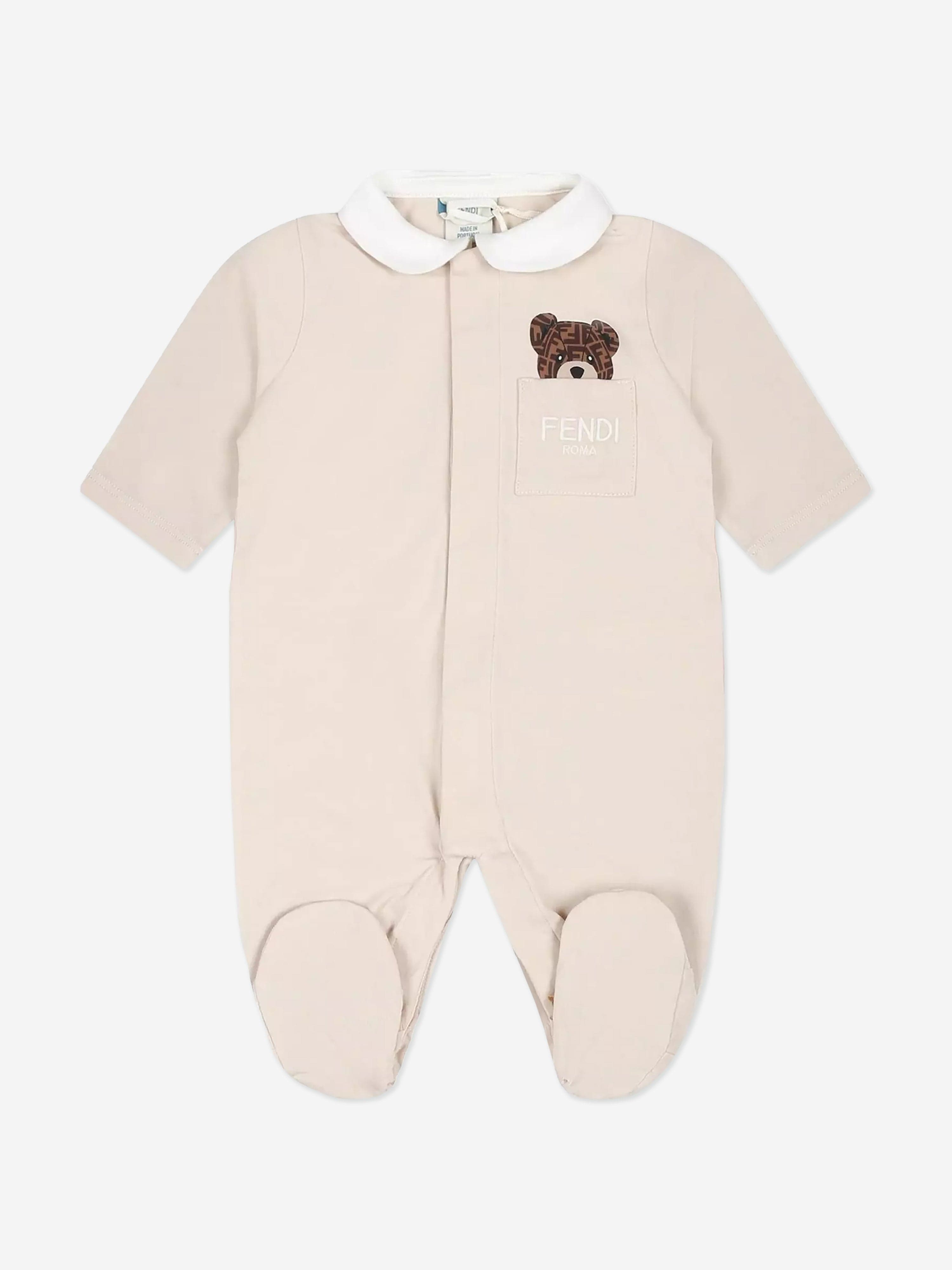 Fendi Baby Bear Babygrow Gift Set in Beige | Childsplay Clothing