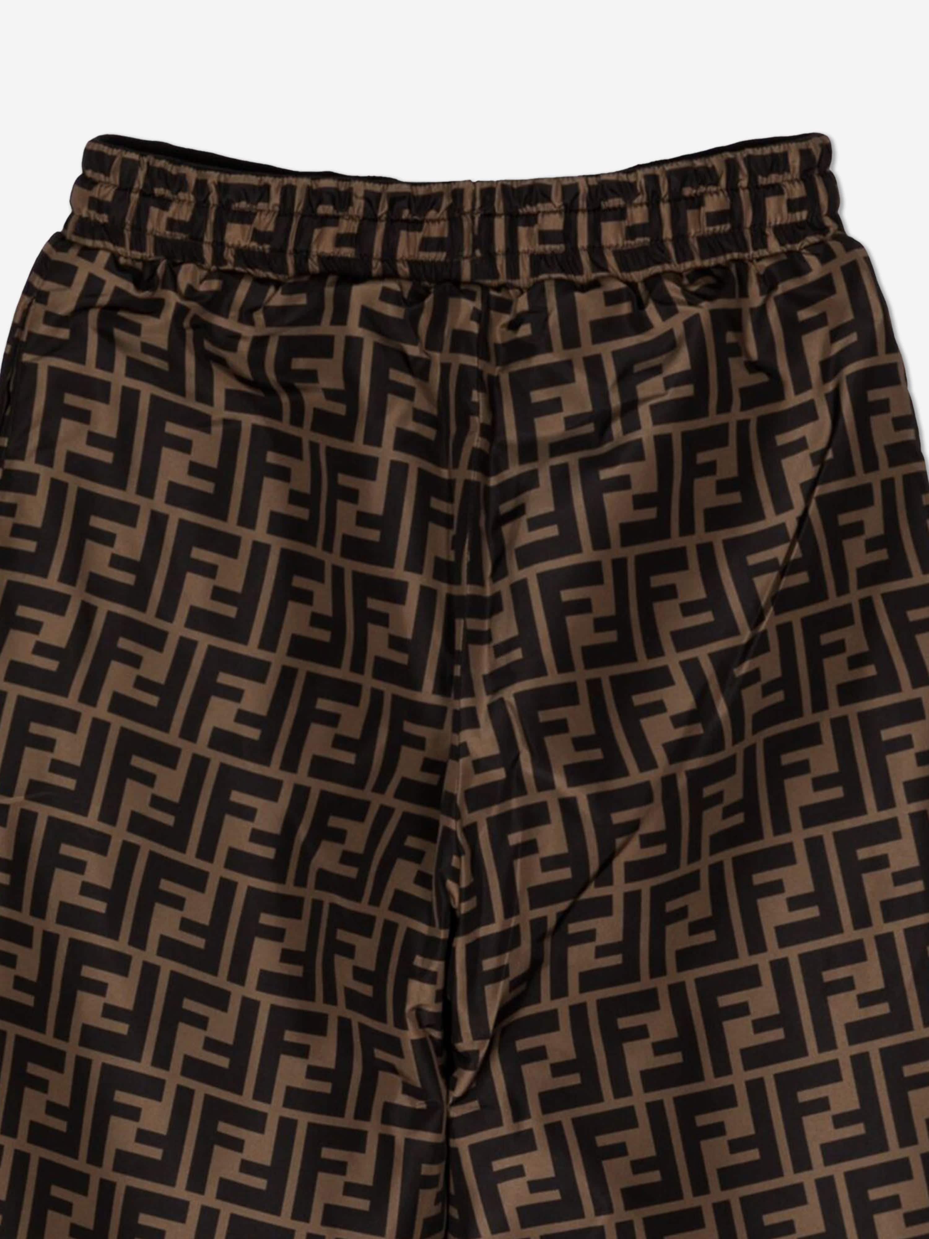 Fendi Kids FF Logo Joggers in Brown | Childsplay Clothing