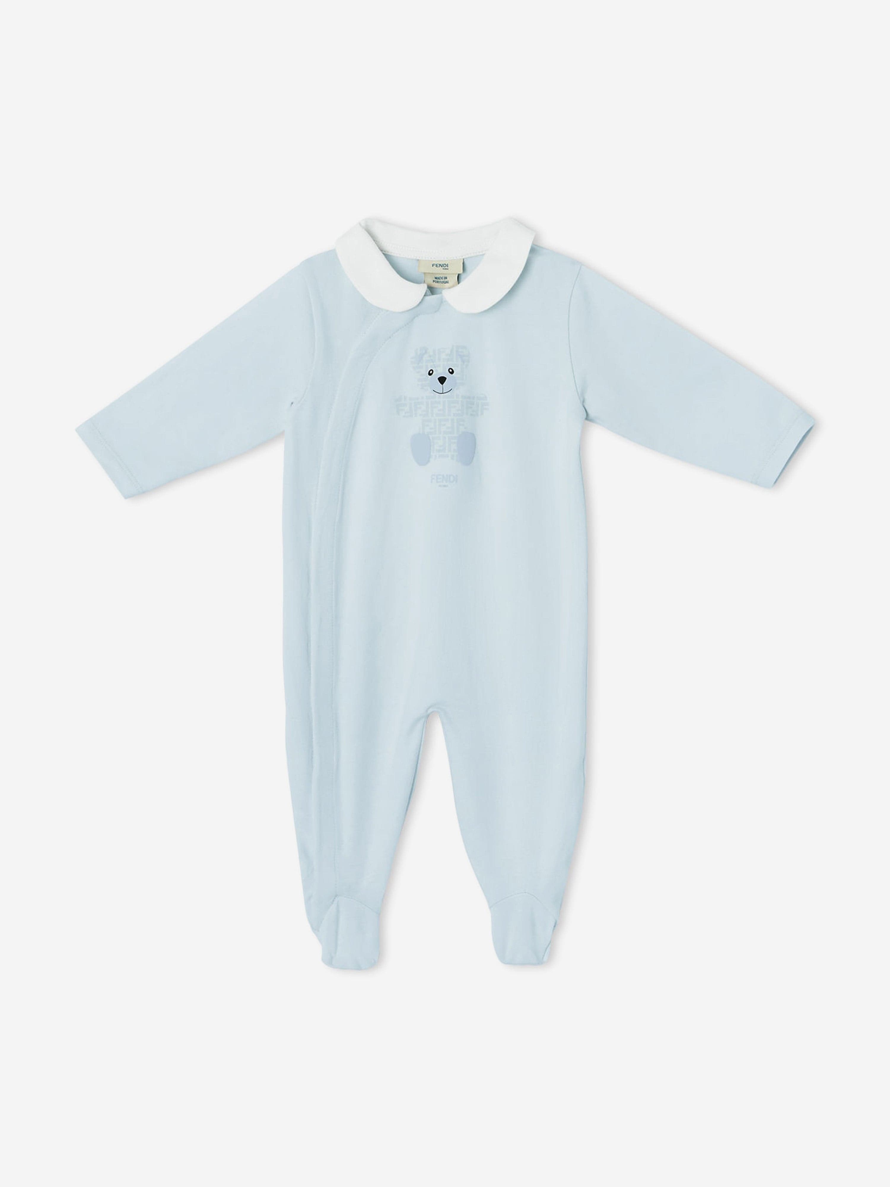 Fendi Baby Boys Bear Babygrow Set in Blue