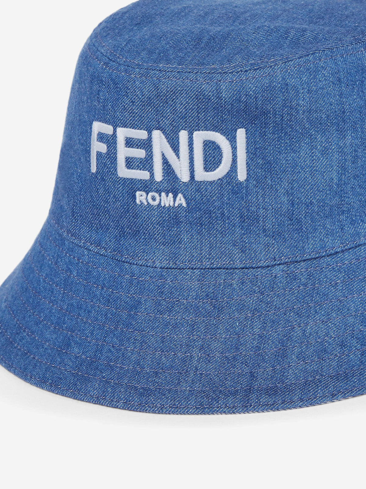 Fendi Gradient Blue Gray Logo-Print Bucket Hat Fendi Silk Zodiac Reversible Bucket Hat S White Blue 1808520  main image 3