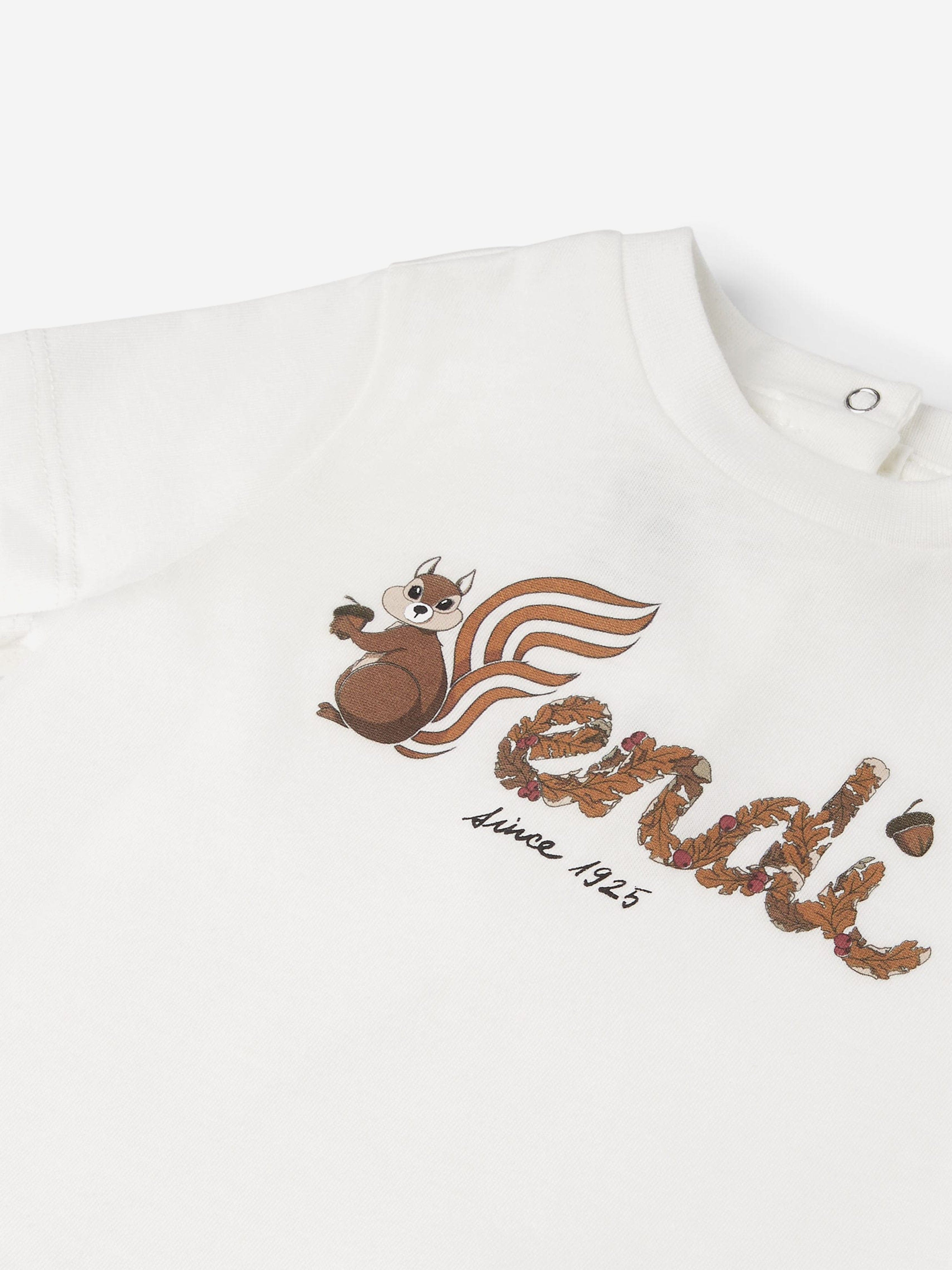 Fendi Baby Squirrel Logo T-Shirt in White | Childsplay Clothing