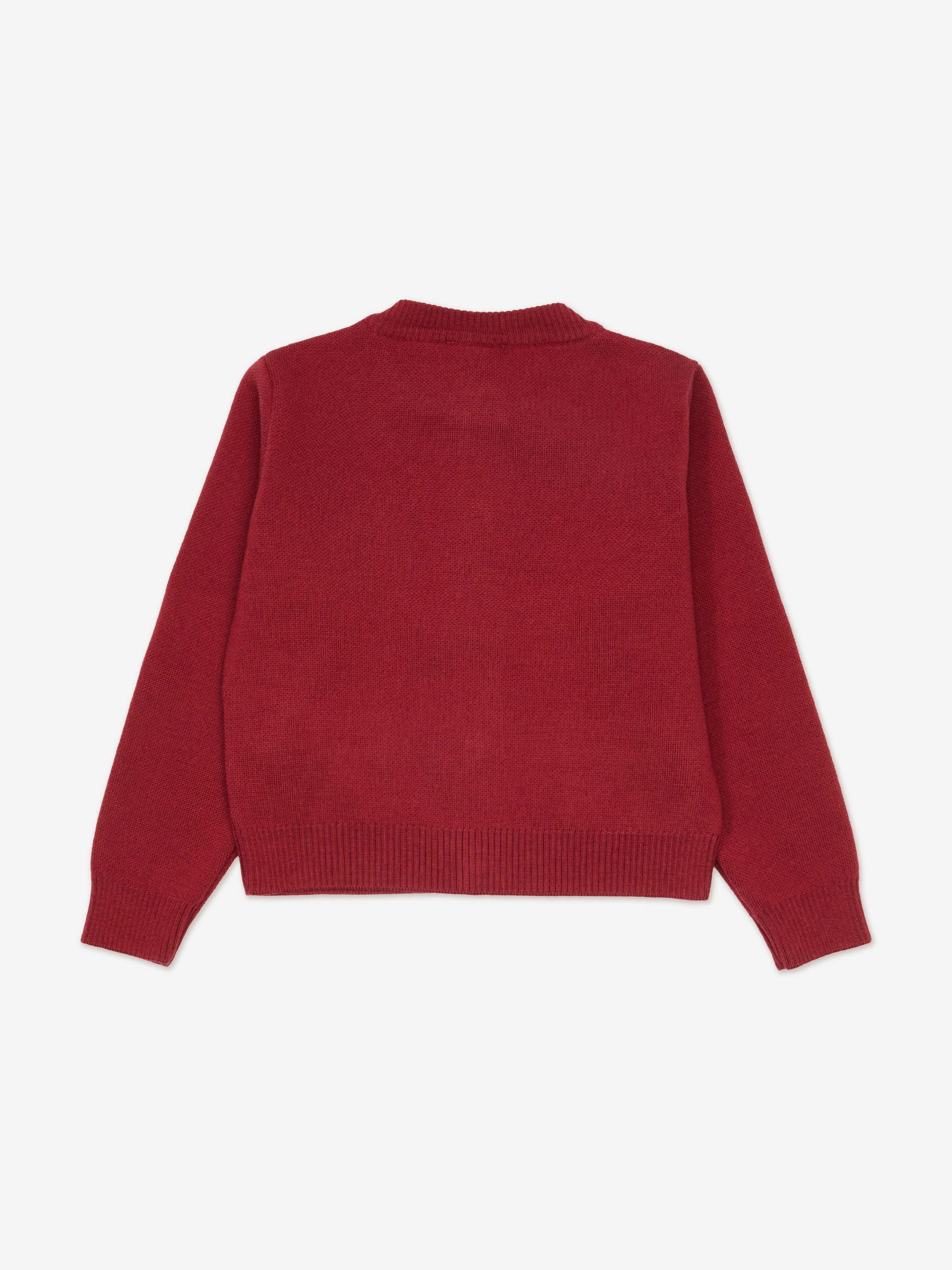 Fendi Girls Wool Knit Logo Cardigan in Red | Childsplay Clothing