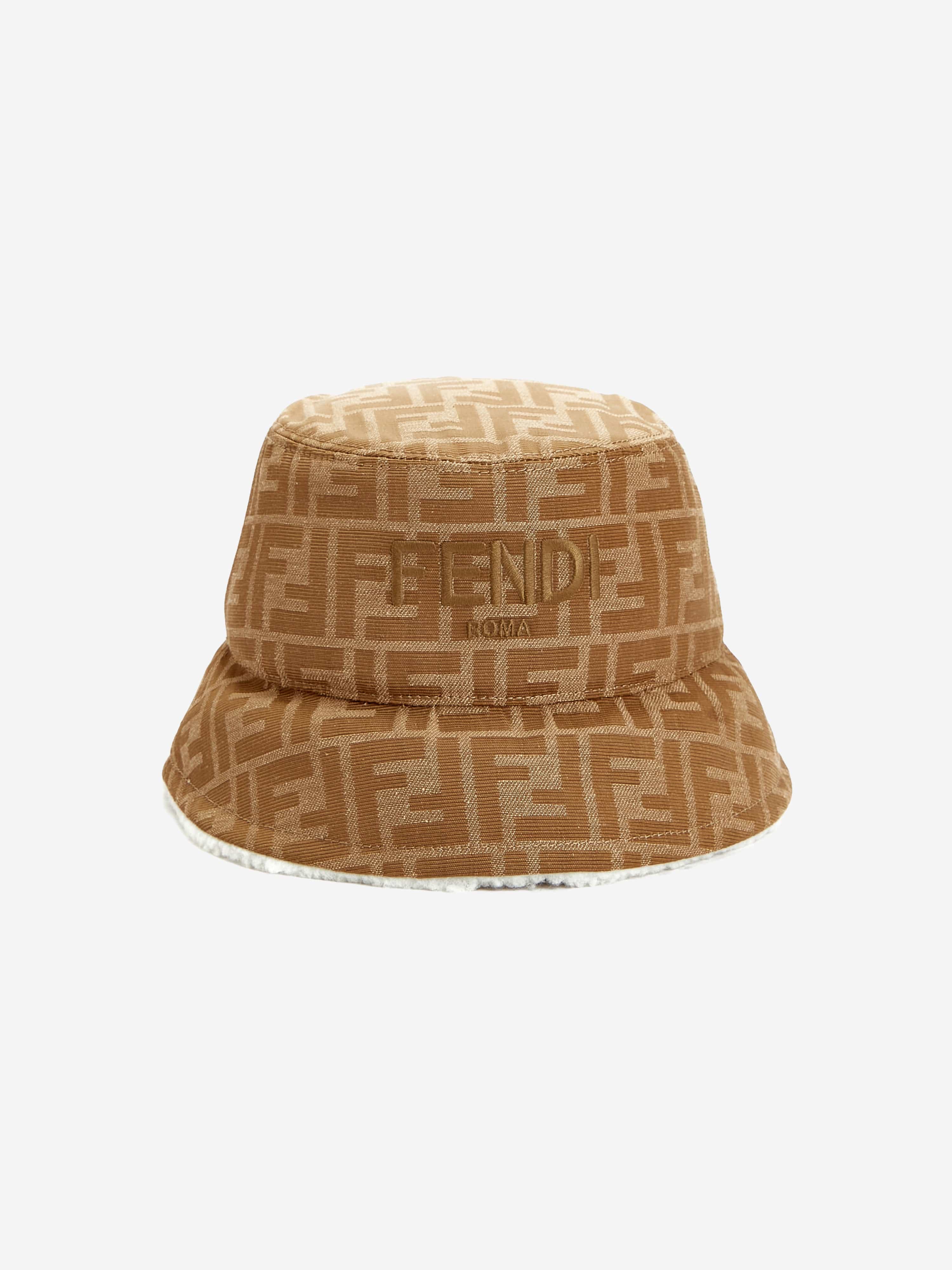 Fendi Kids Reversible Roma Bucket Hat in Brown | Childsplay Clothing