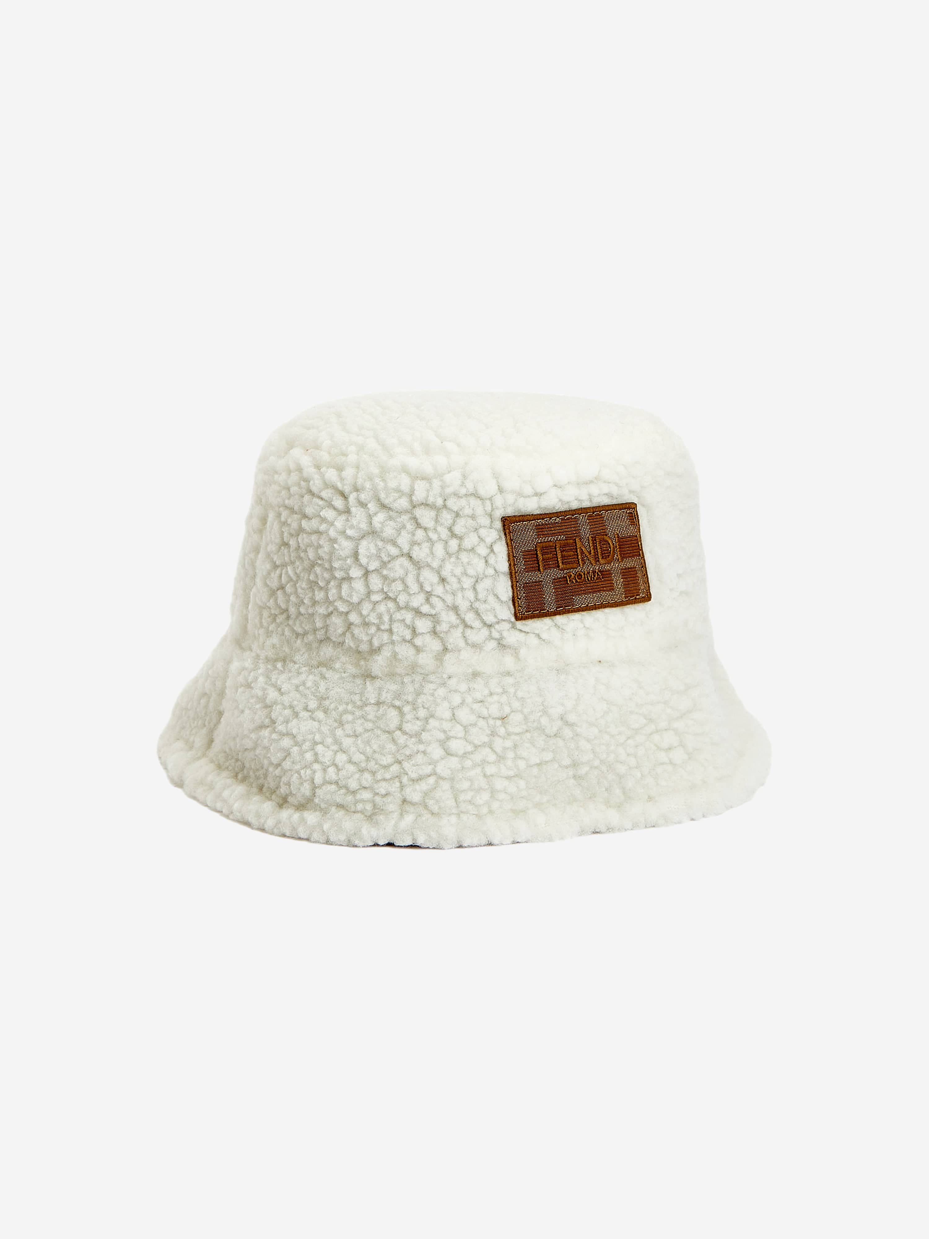 Fendi Kids Reversible Roma Bucket Hat in White | Childsplay Clothing