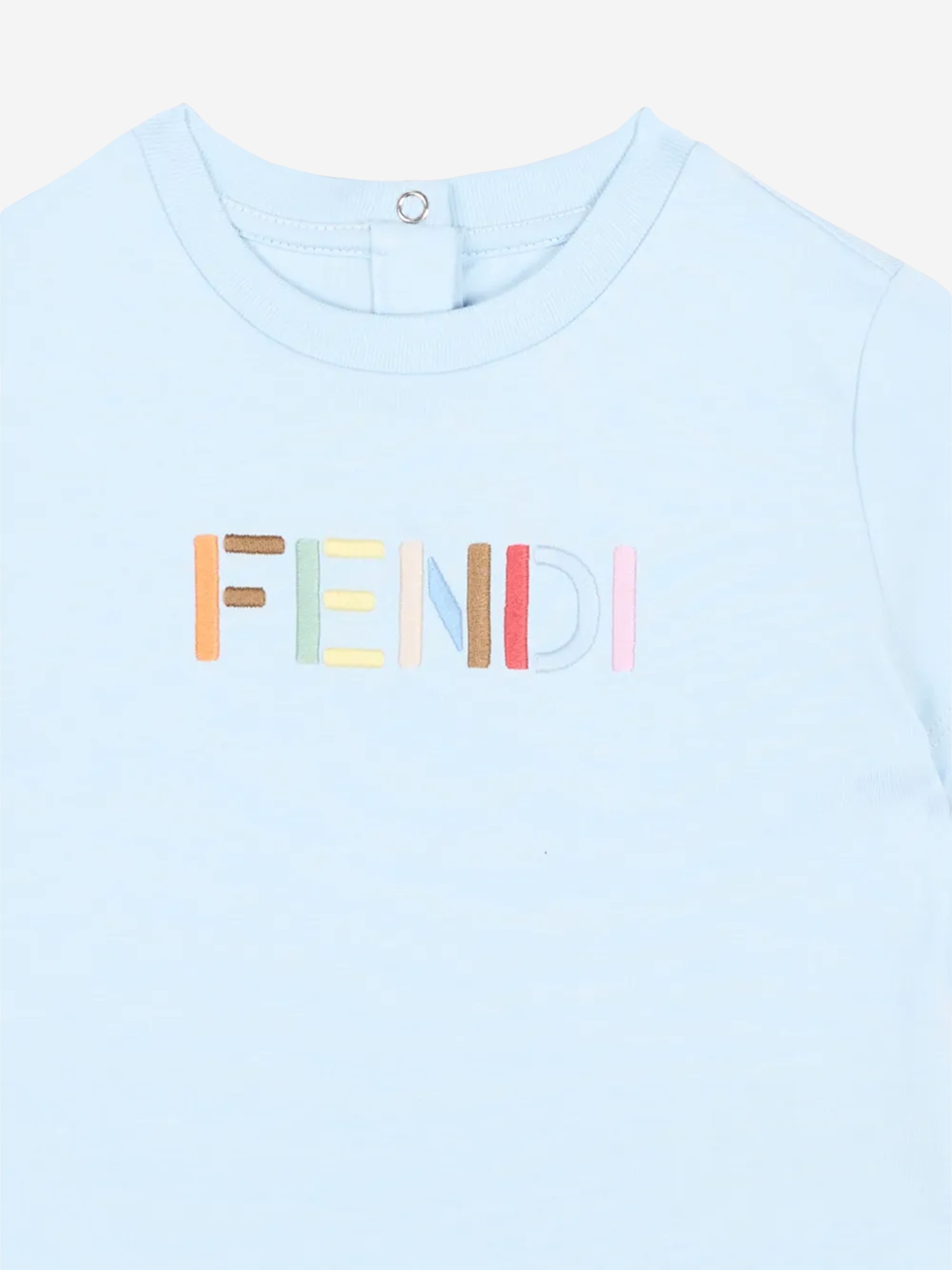 Fendi Baby Logo T-Shirt in Blue | Designer Baby T-Shirt