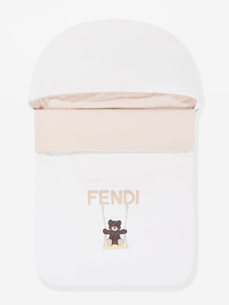 Fendi Baby Bear Logo Nest in White 78cm | Designer Baby Nest