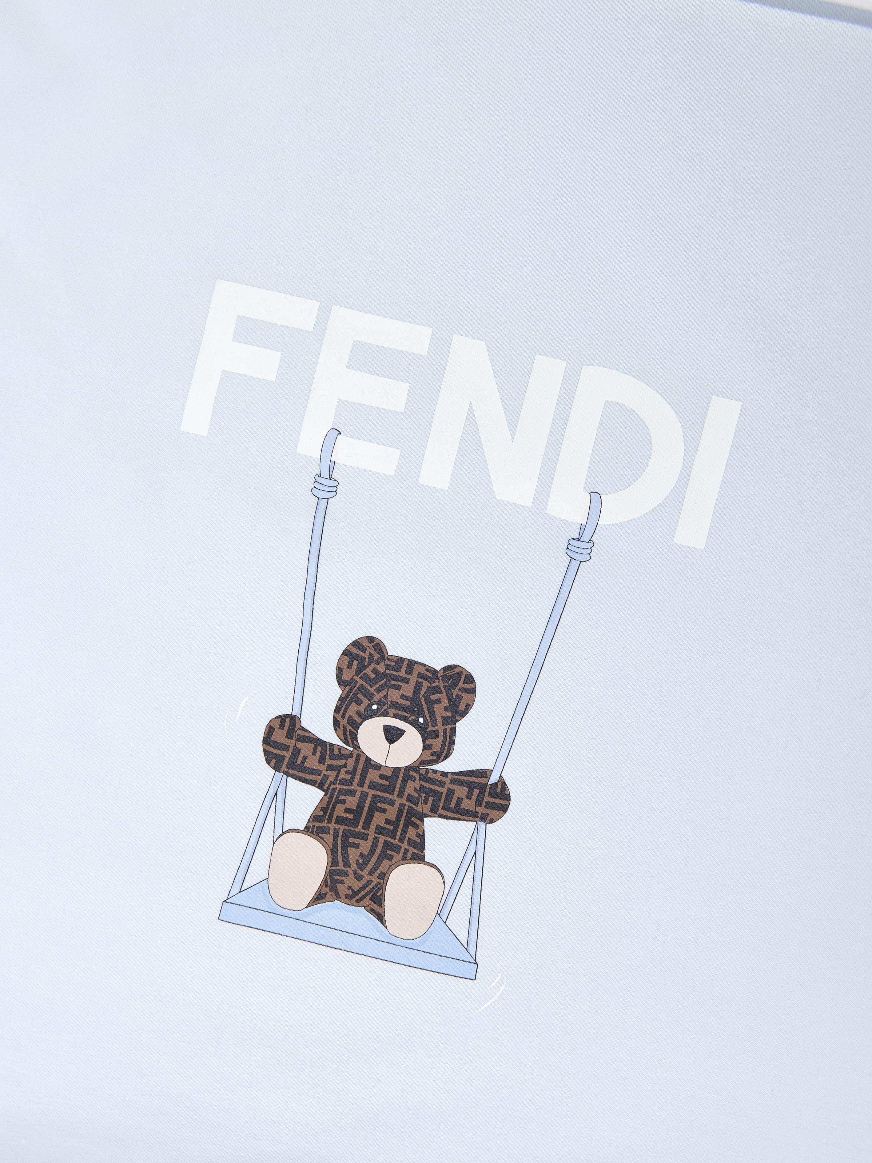 Fendi Baby Boys Bear Logo Nest in Blue 78cm | Designer Baby Nest