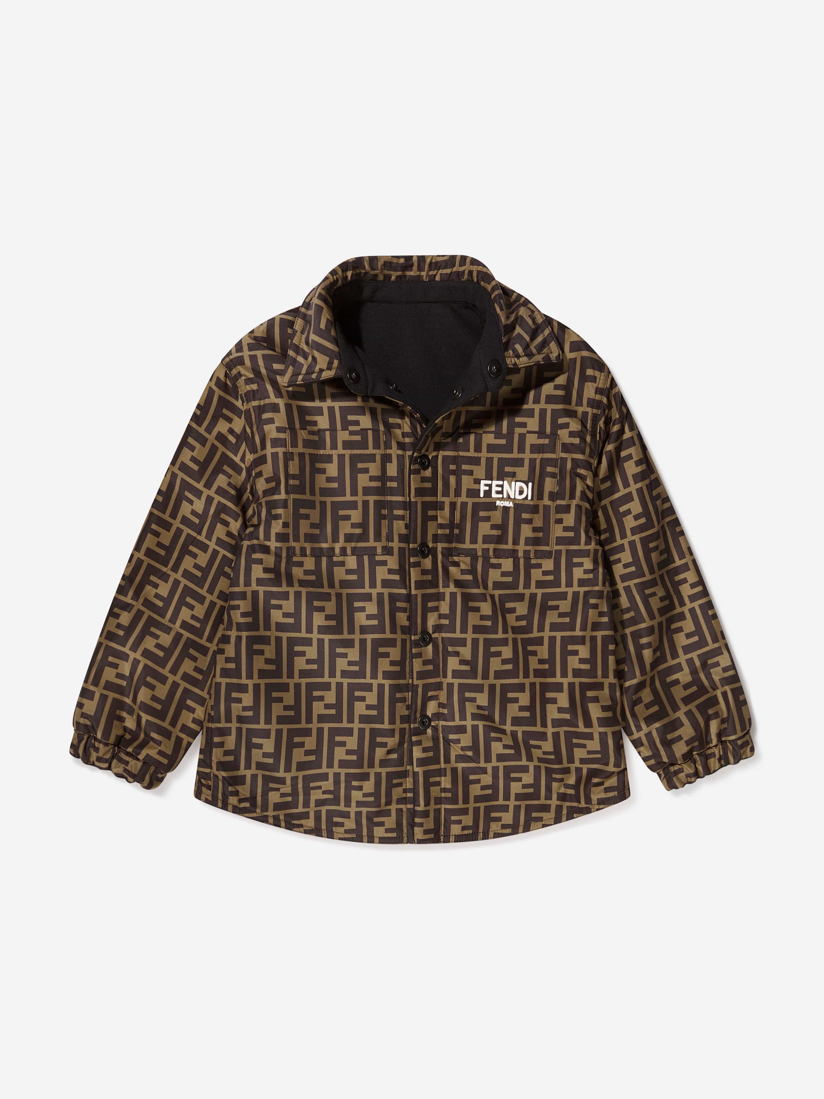 Fendi Kids Reversible Shirt Jacket in Black | Childsplay Clothing