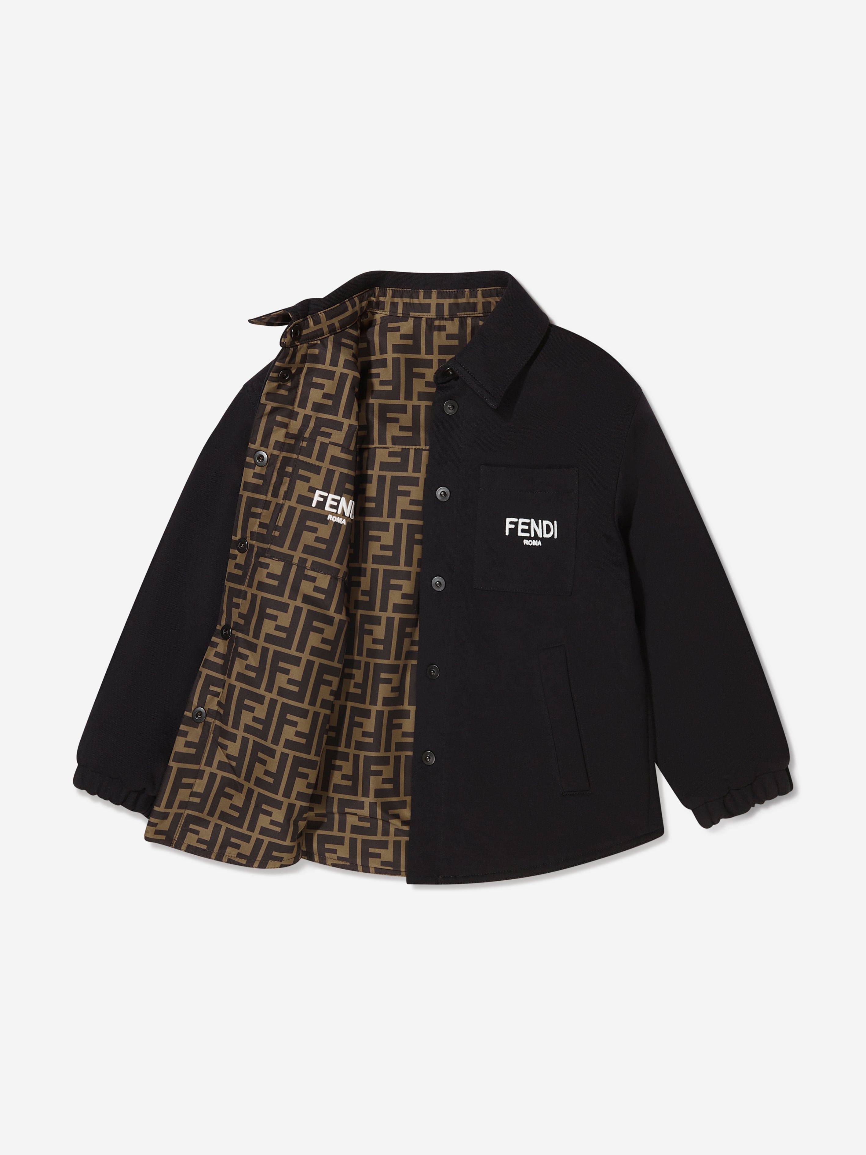 Fendi Kids Reversible Shirt Jacket in Black | Childsplay Clothing