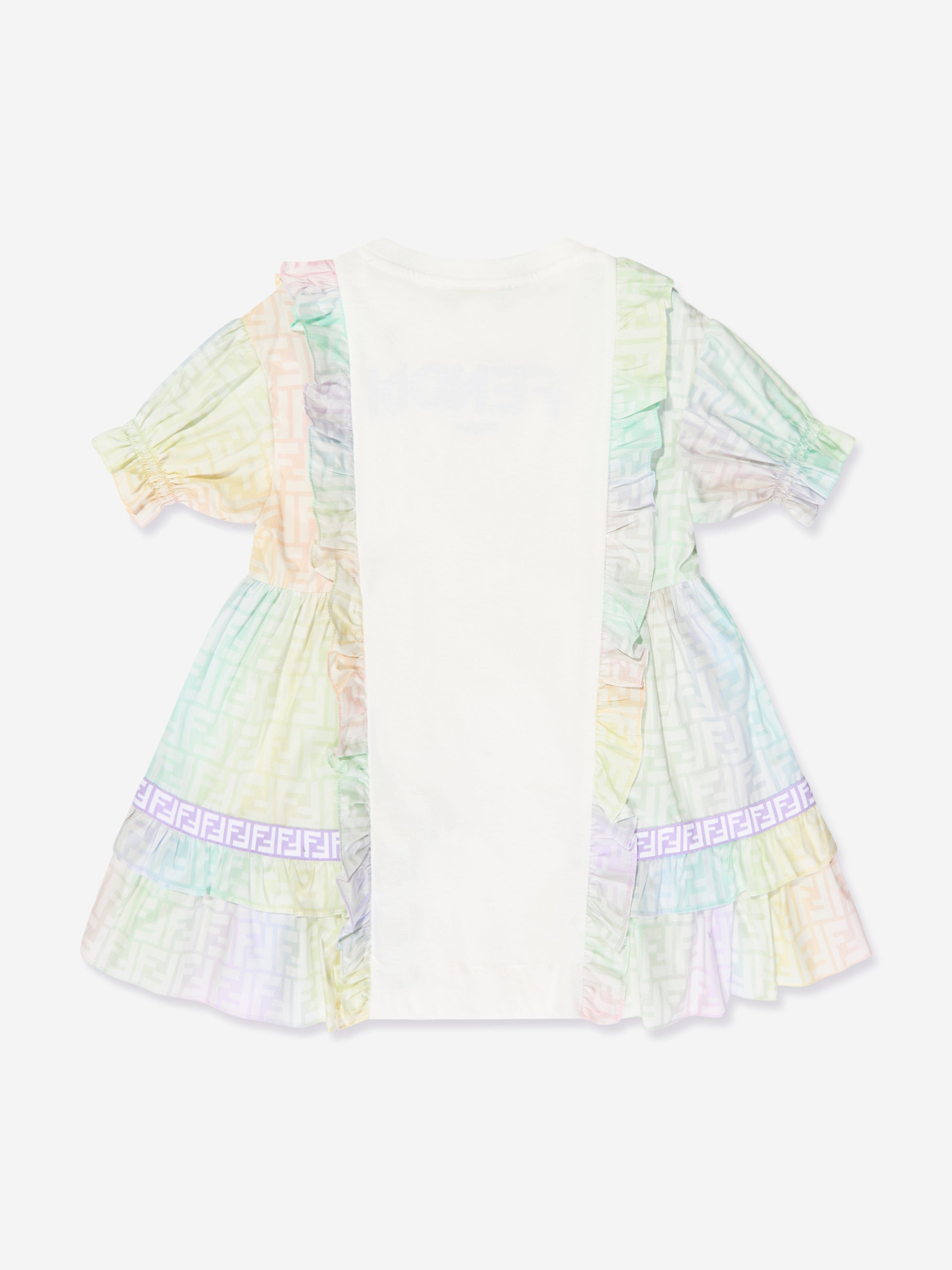 Fendi Girls FF Logo Metaverse Dress in Multicolour | Childsplay