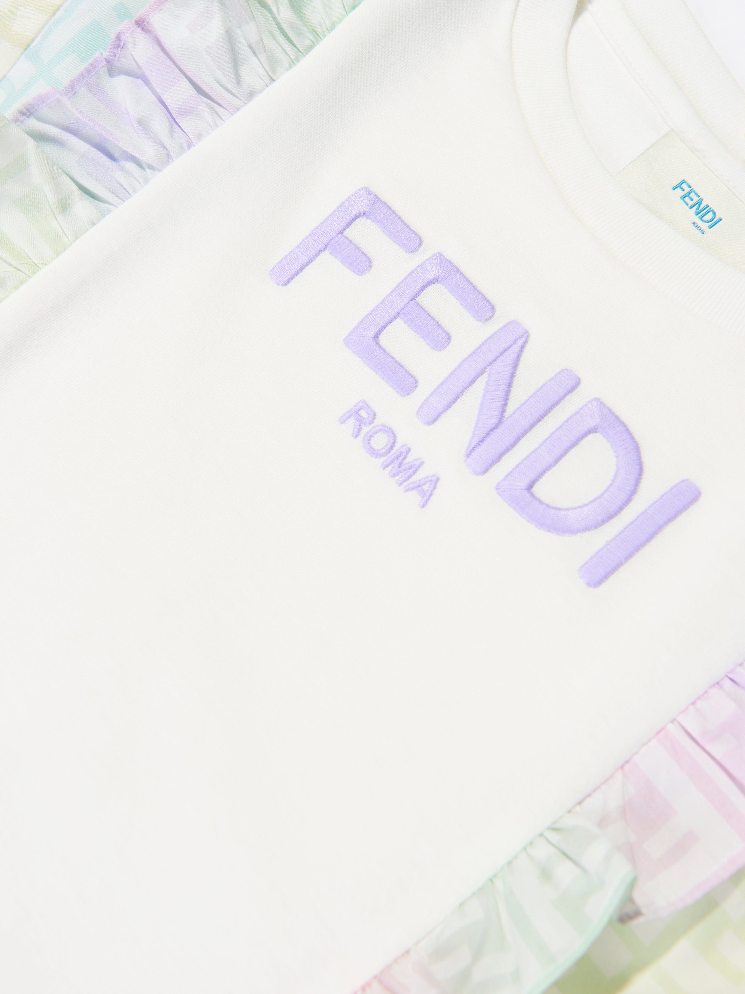 Fendi Girls FF Logo Metaverse Dress in Multicolour | Childsplay