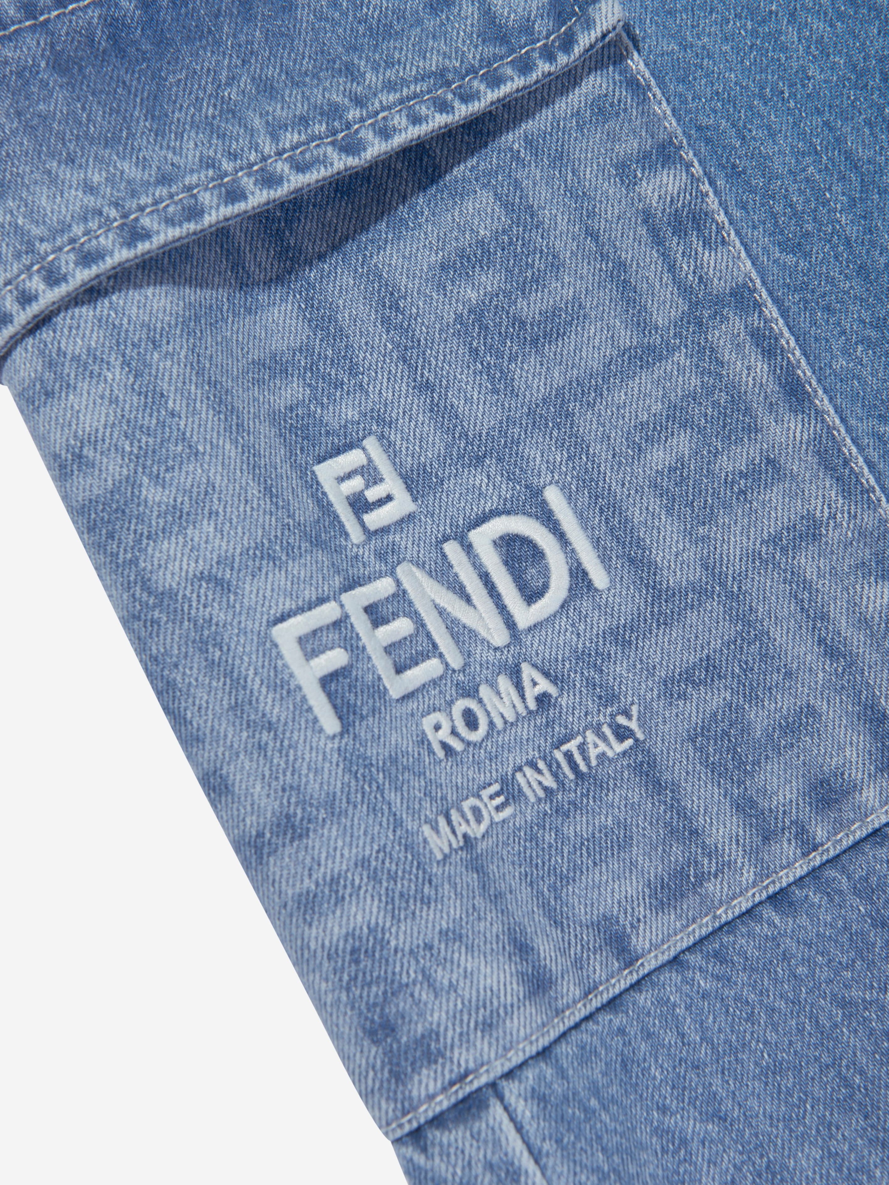 Fendi Kids Washed Denim Jeans in Blue | Childsplay Clothing