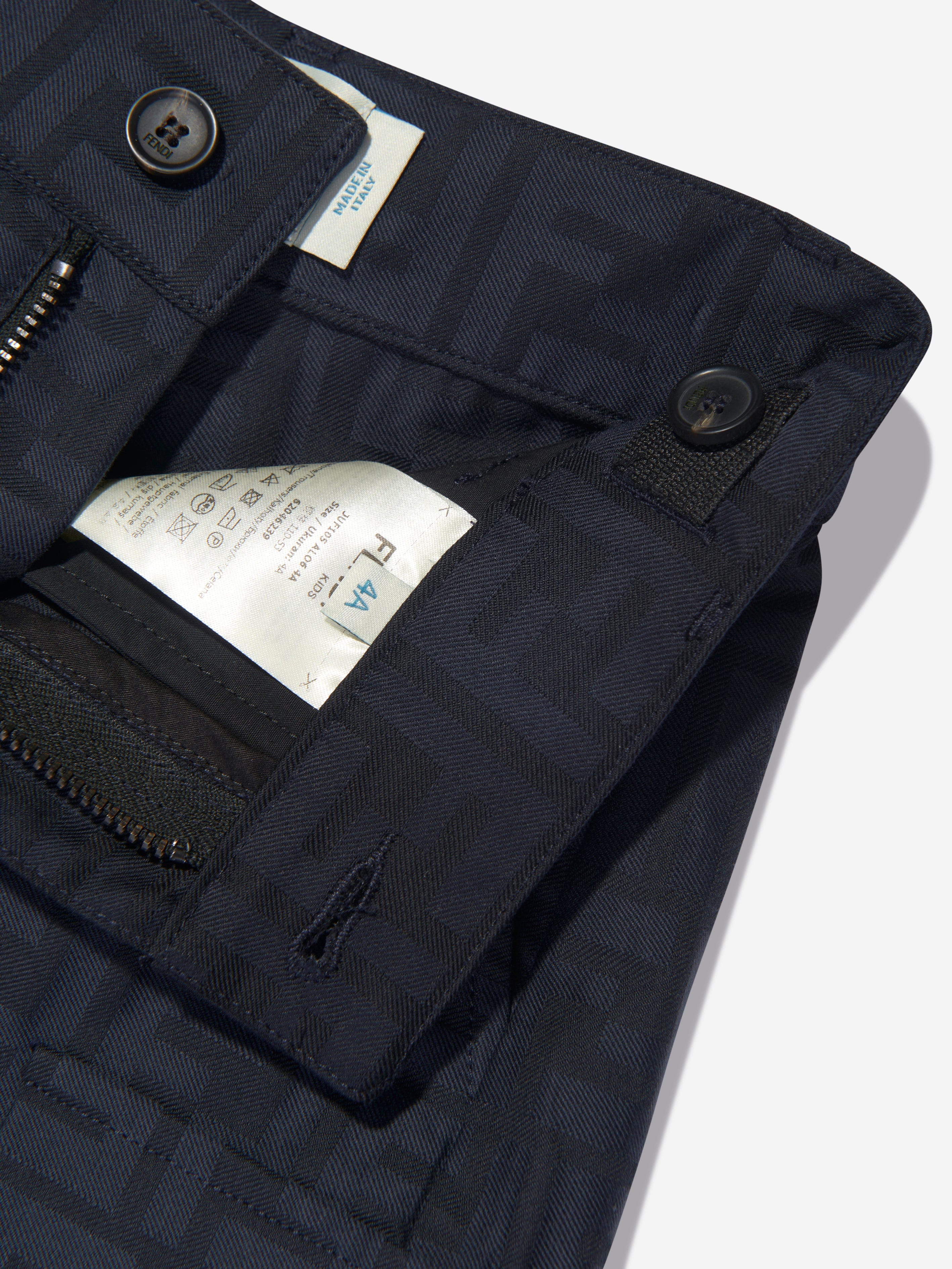 Fendi Kids FF Jacquard Cargo Trousers in Navy | Childsplay Clothing