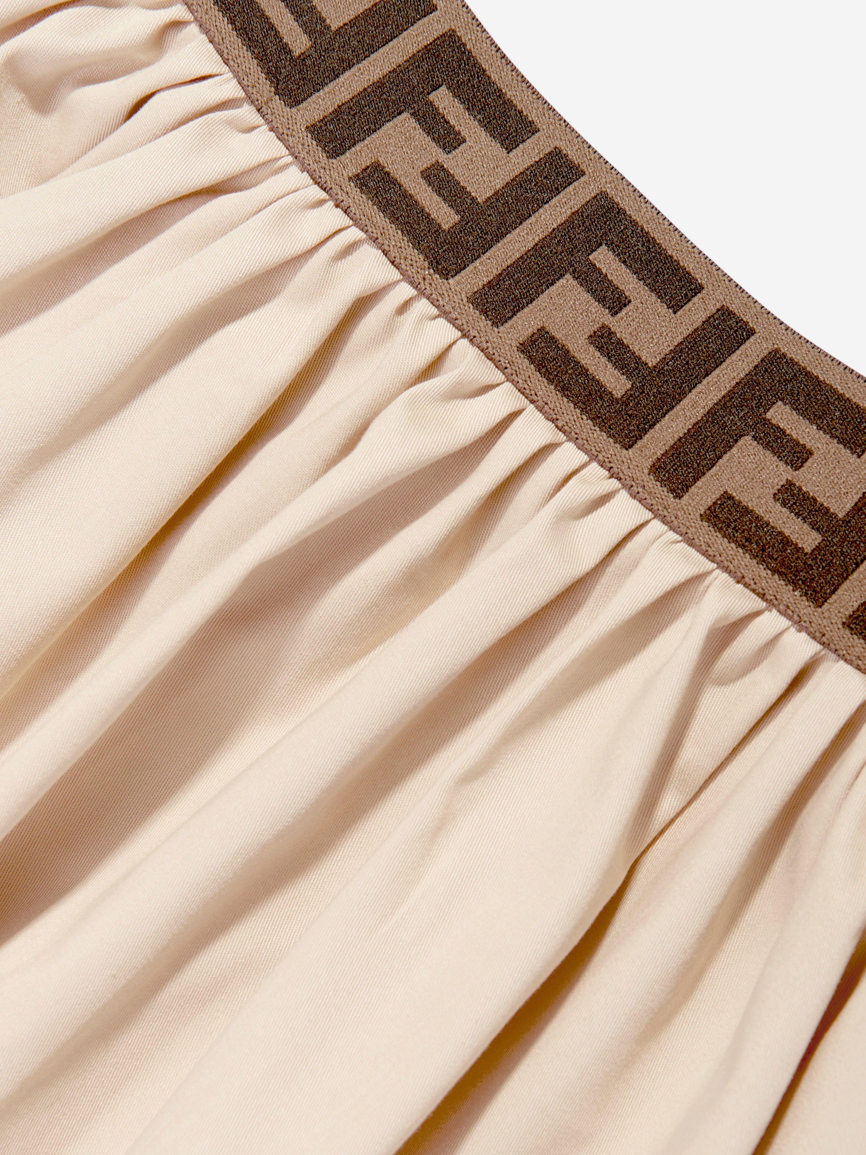 FENDI kids プリーツスカート ベージュ Fendi Kids Fendi Girls Stretch Gabardine Skirt in Beige