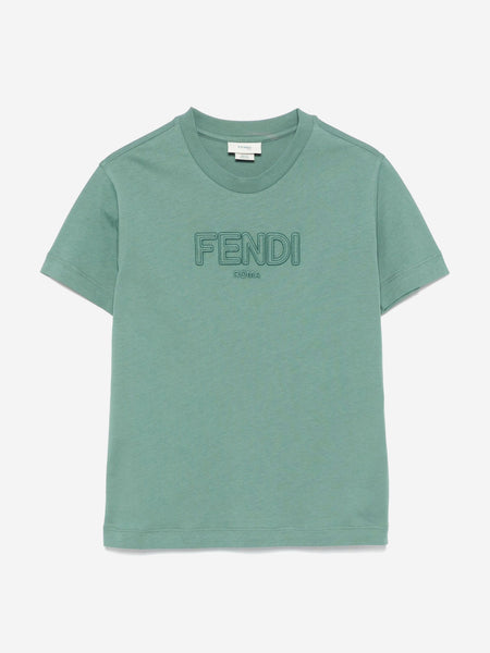 FENDI KIDS Tシャツ　ネイビー サイズ24M Fendi Kids T-shirt Con Stampa | Blu | FARFETCH IT