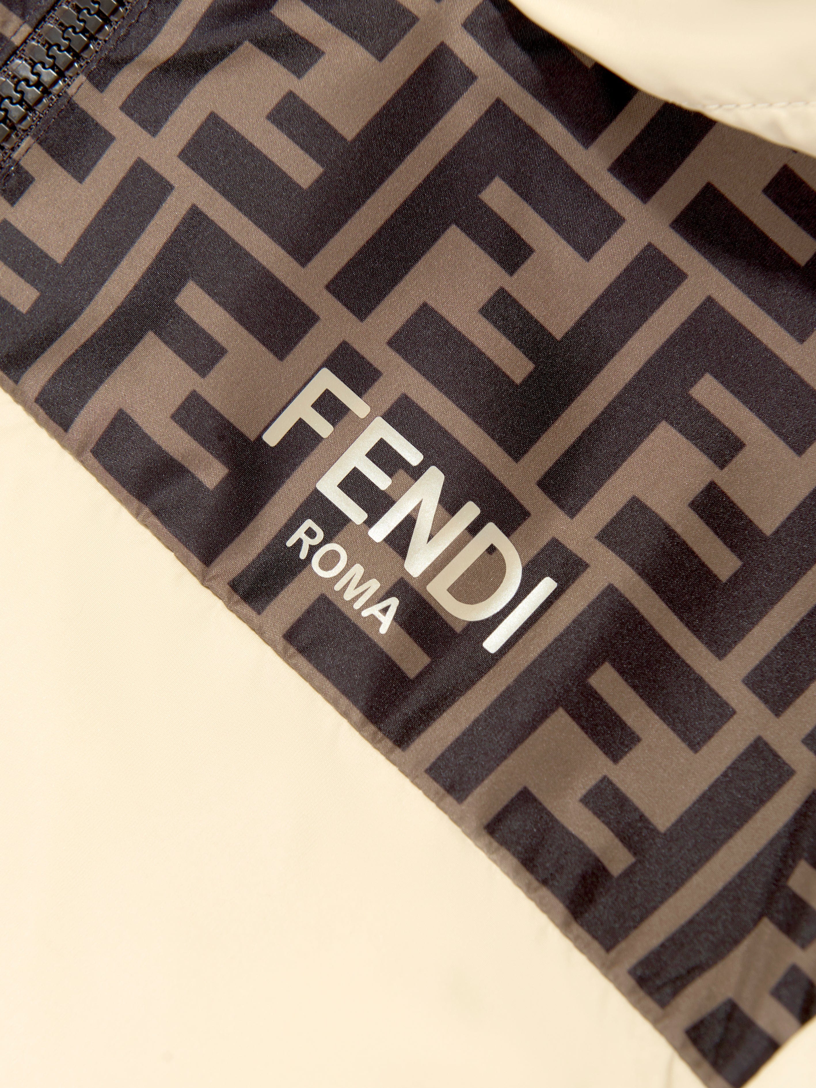 Fendi Kids K-Way Jacket in Beige | Childsplay Clothing