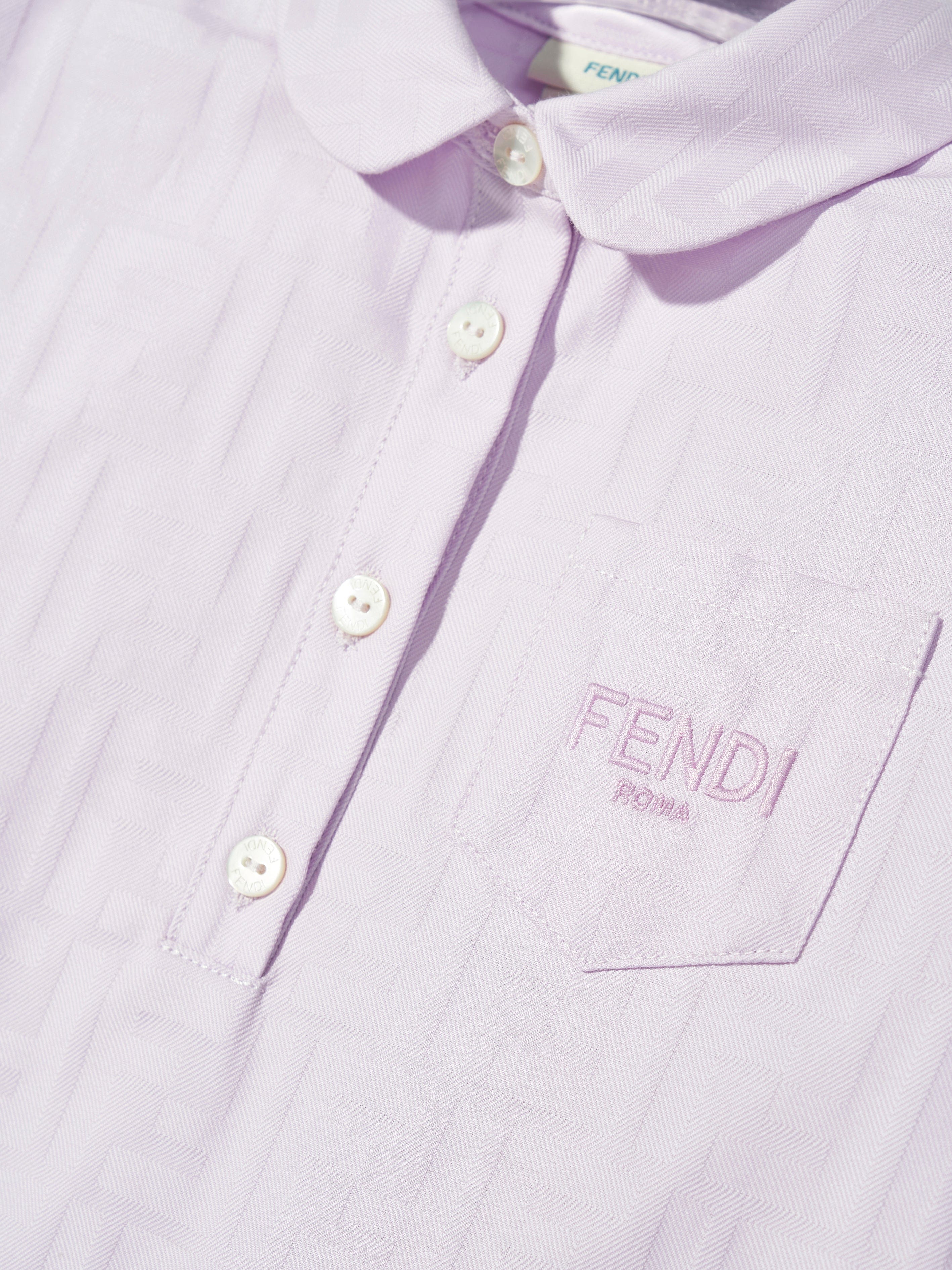 Fendi Baby Girls Logo Pocket Dress in Purple 9 Mths