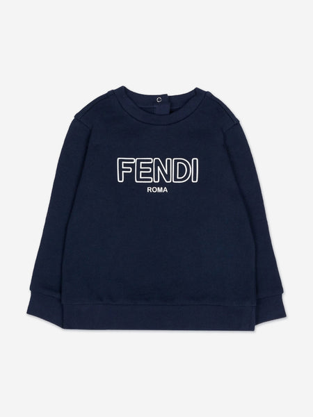 Fendi Baby Boys Logo Sweatshirt in Navy | Childsplay Clothing