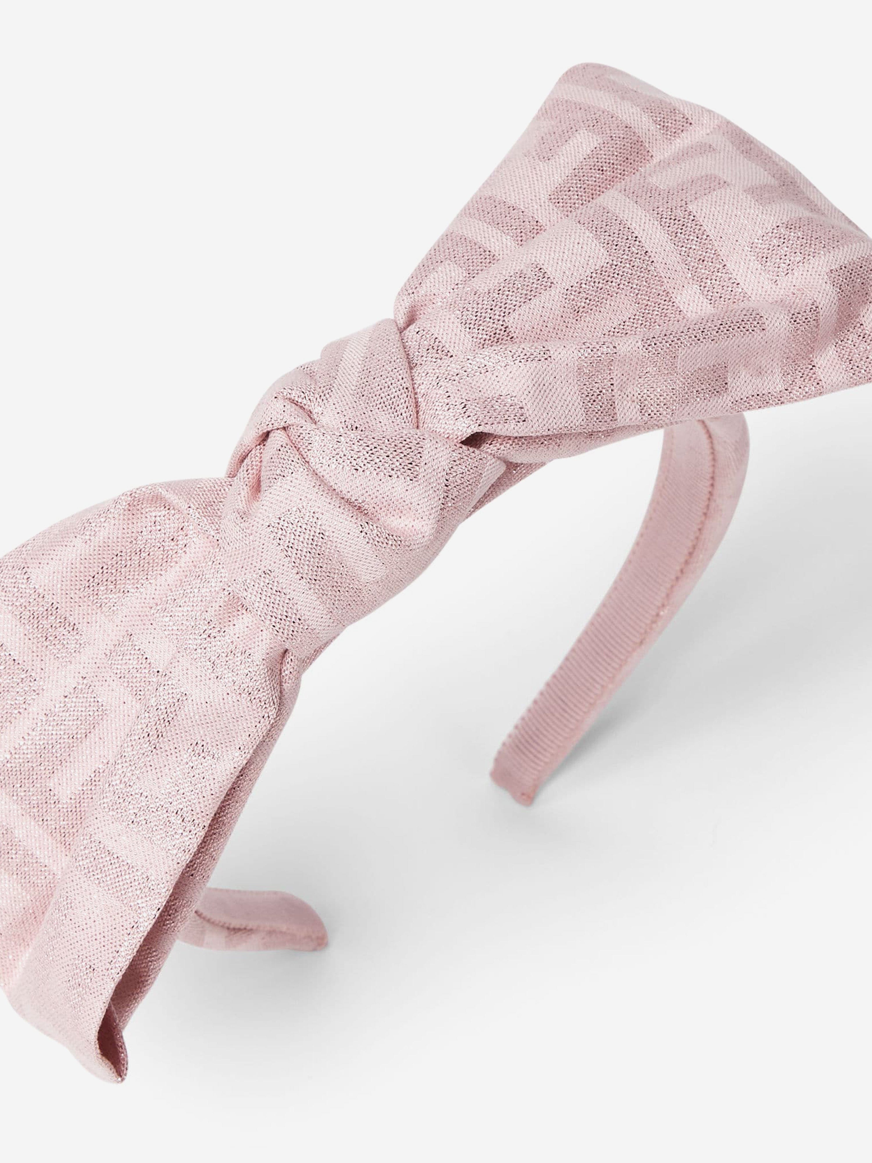 Fendi Girls FF Bow Headband in Pink | Childsplay Clothing