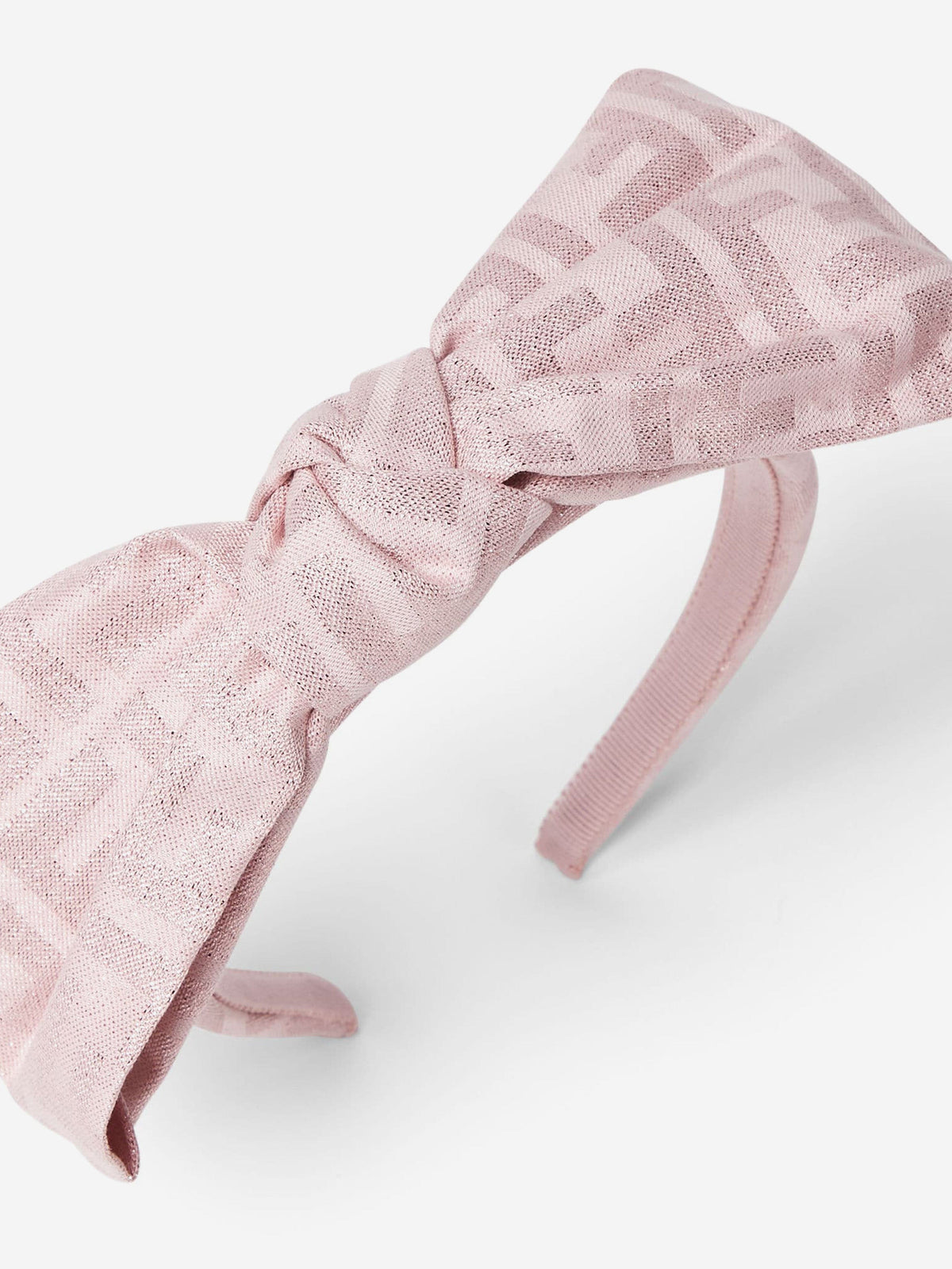 Fendi Logo Crochet Headband, Pink FENDI 2000 PINK CROCHET POPCORN BAGUETTE BAG – RDB main image 2