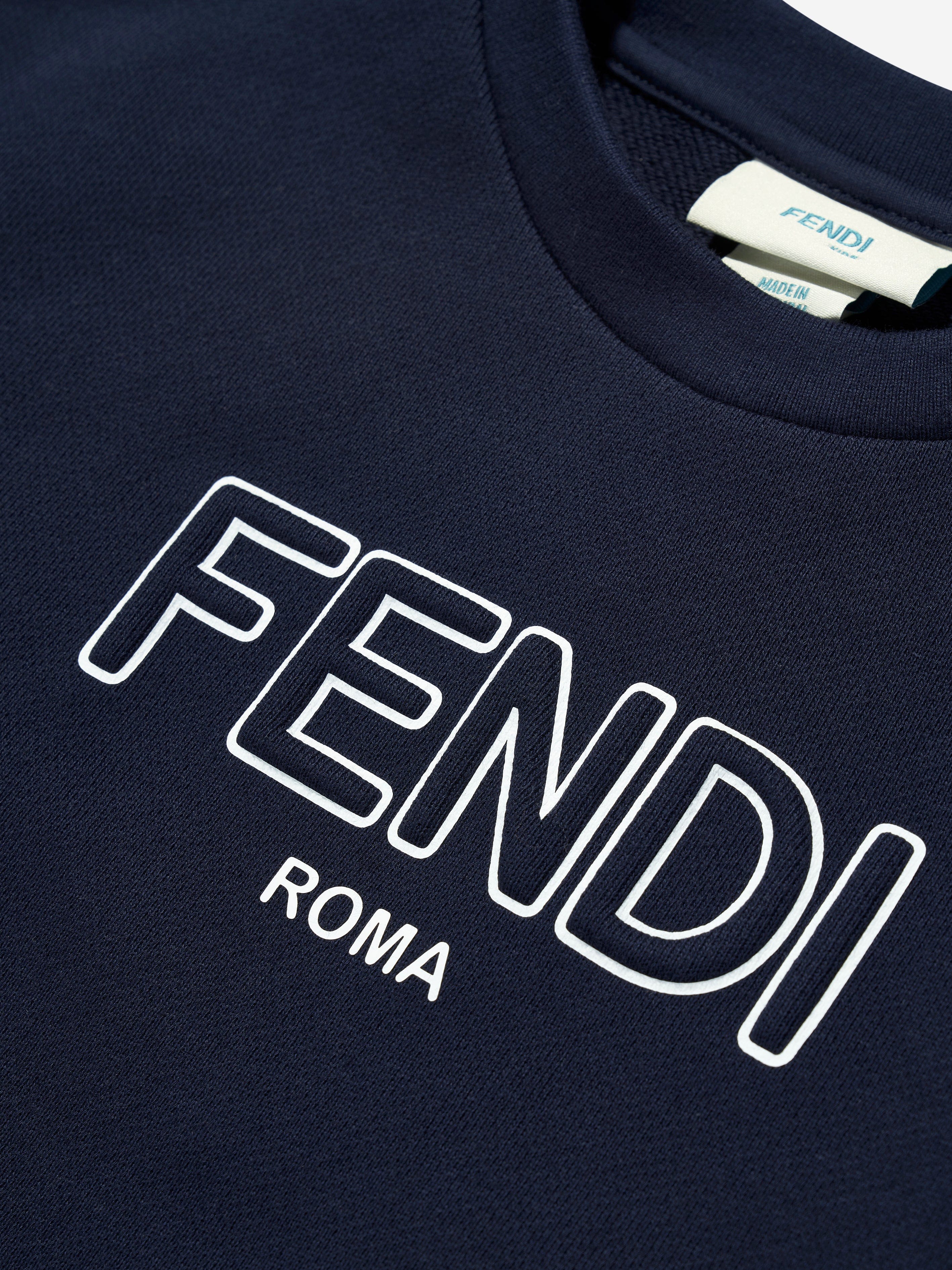 Fendi Boys Logo Sweatshirt in Navy | Childsplay Clothing