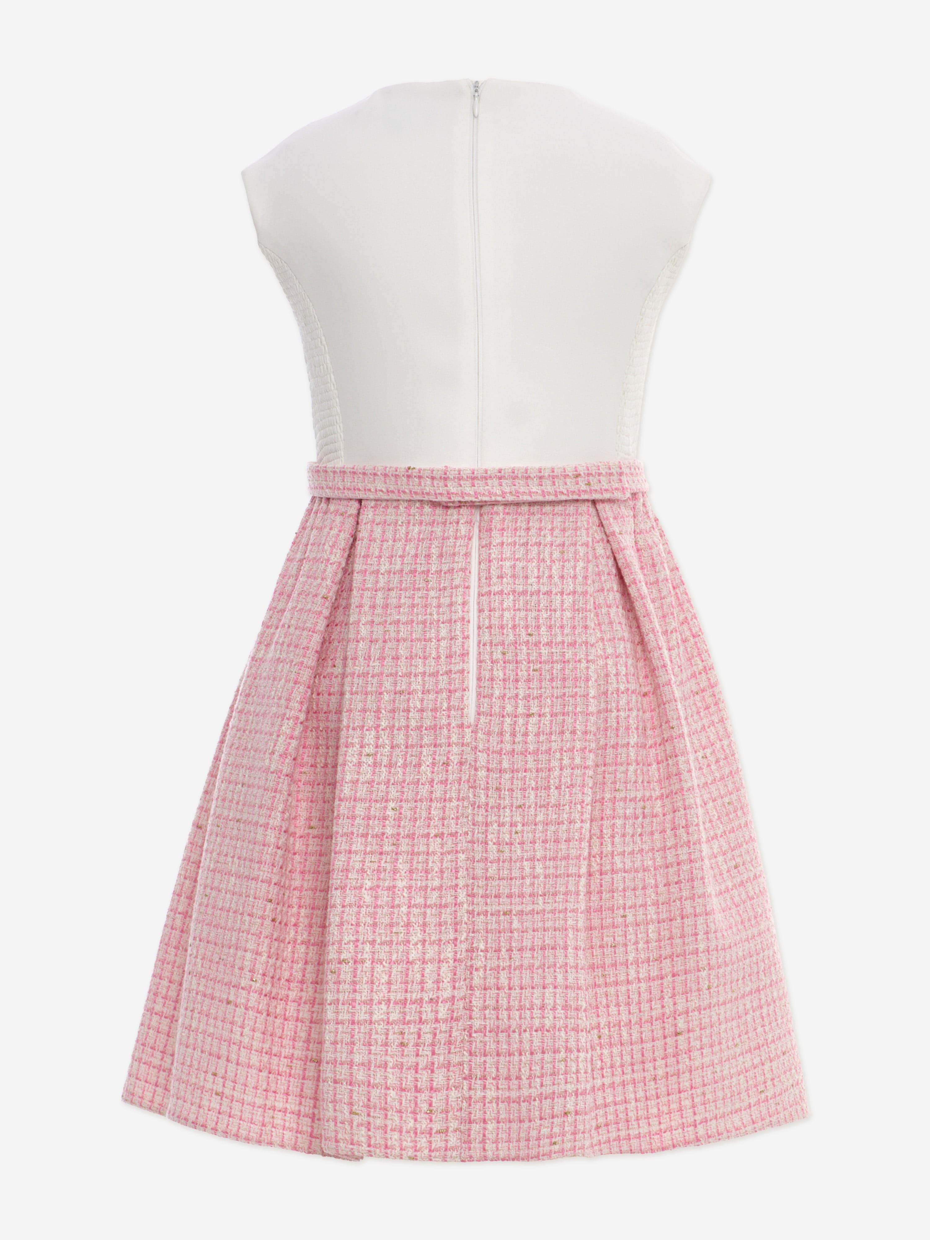 FLOREL Girls Tweed Jacket and Skirt Set in Pink | Childsplay Clothing