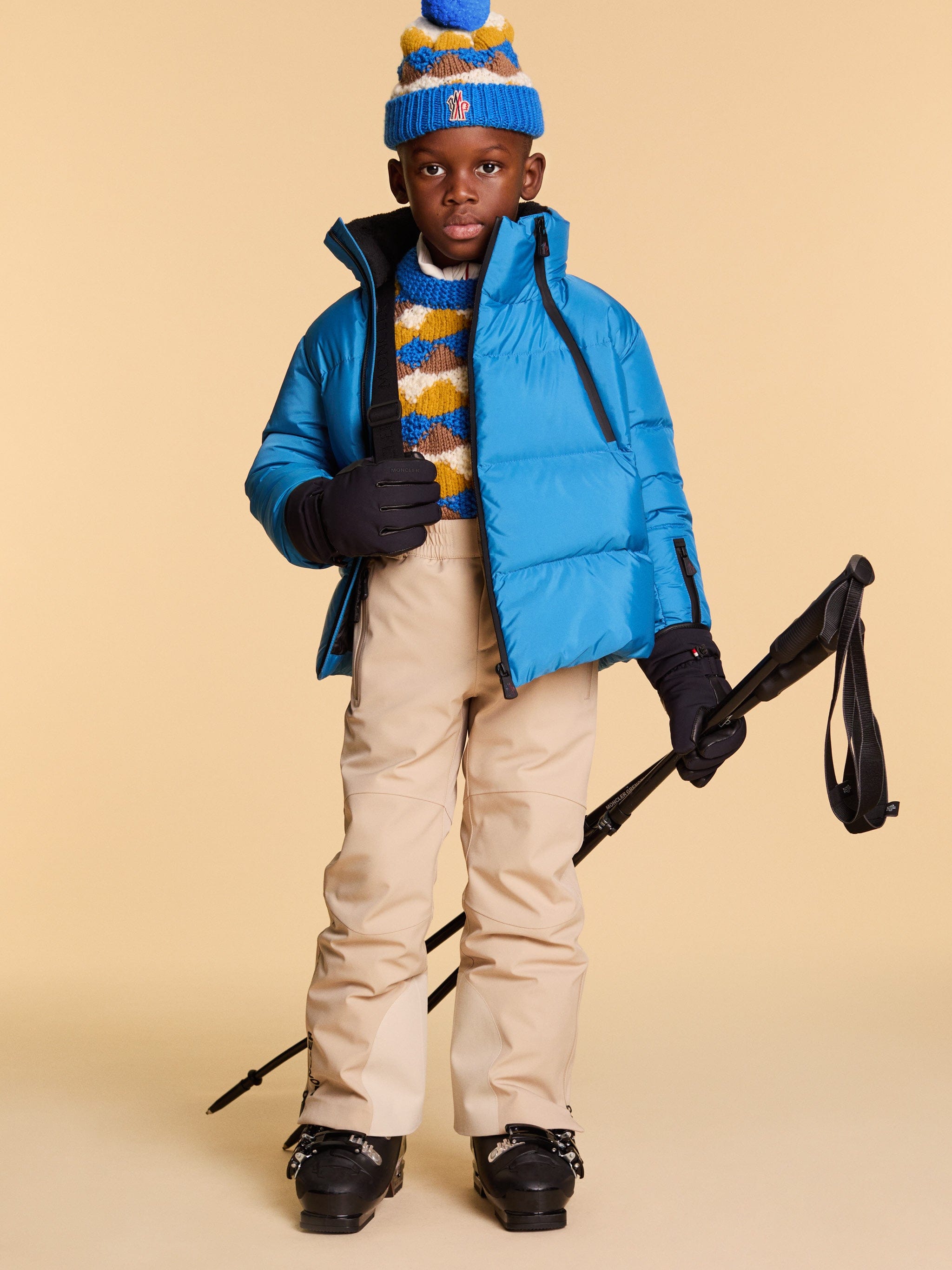 Moncler Enfant Kids Grenoble Ski Gloves in Black | Childsplay Clothing