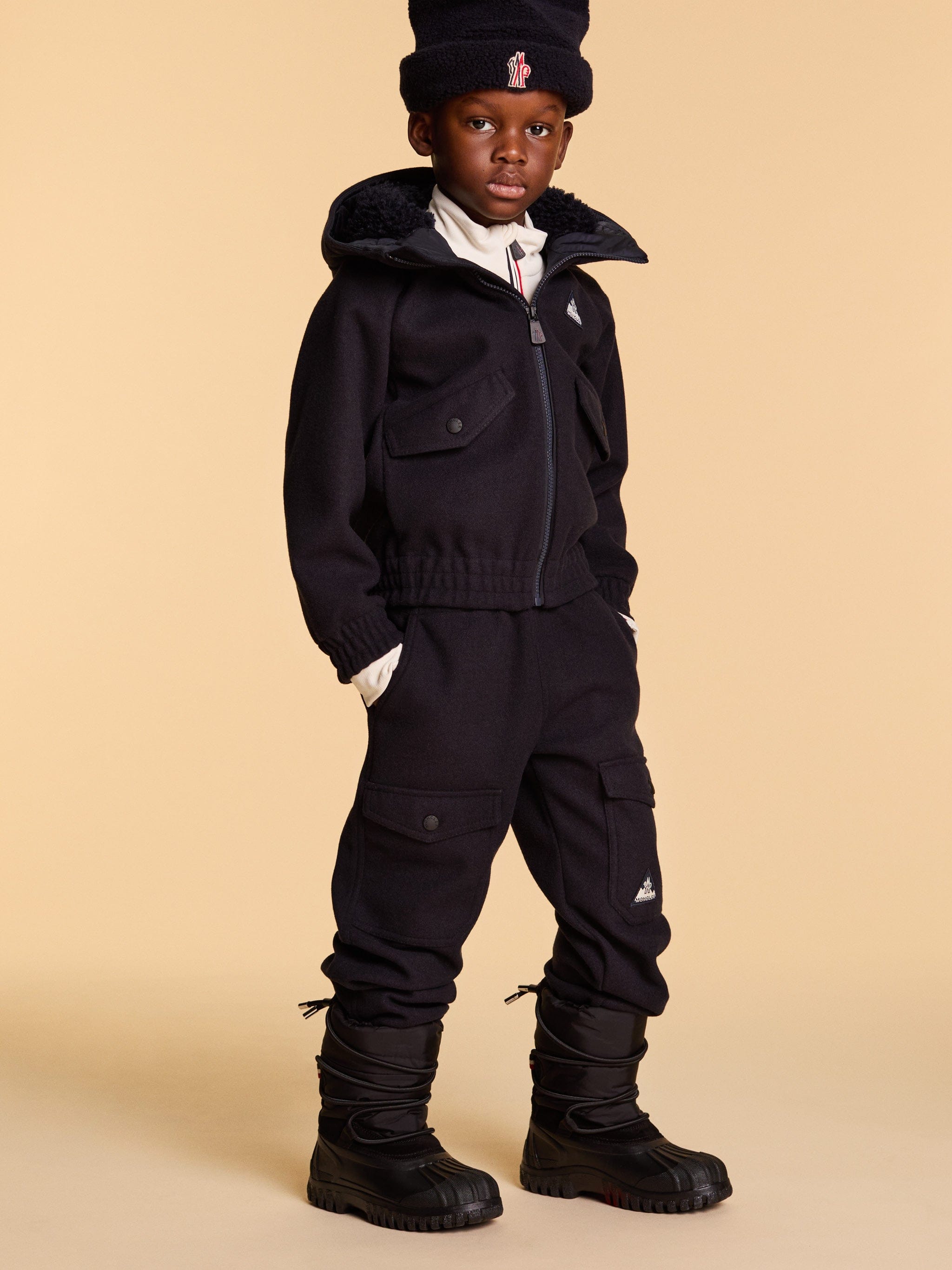 Moncler Enfant Kids Grenoble Chris Snow Boots in Black