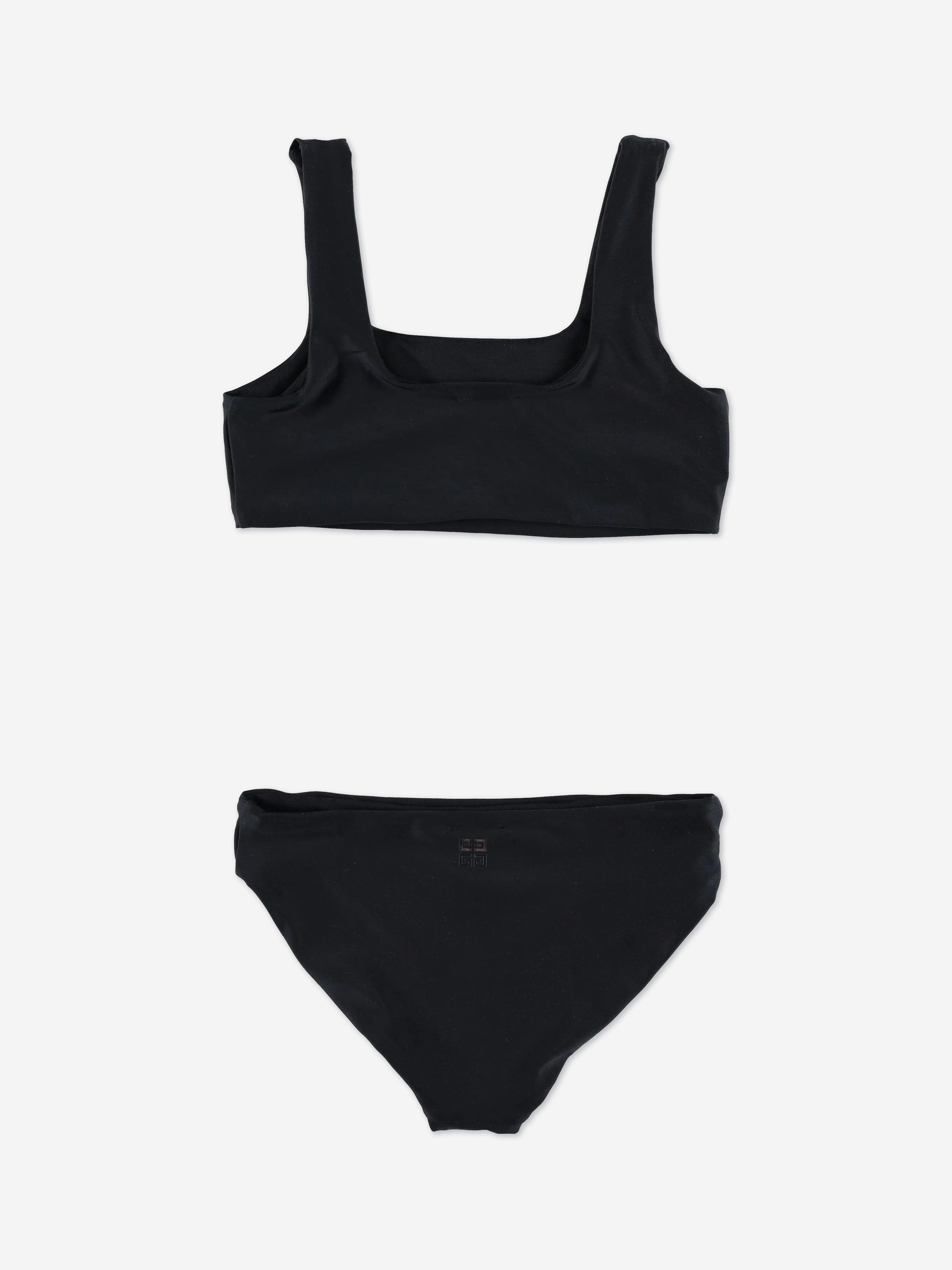LOGOBIKINI/ロゴプリントビキニ BLACK Printed triangle bikini top | Moschino