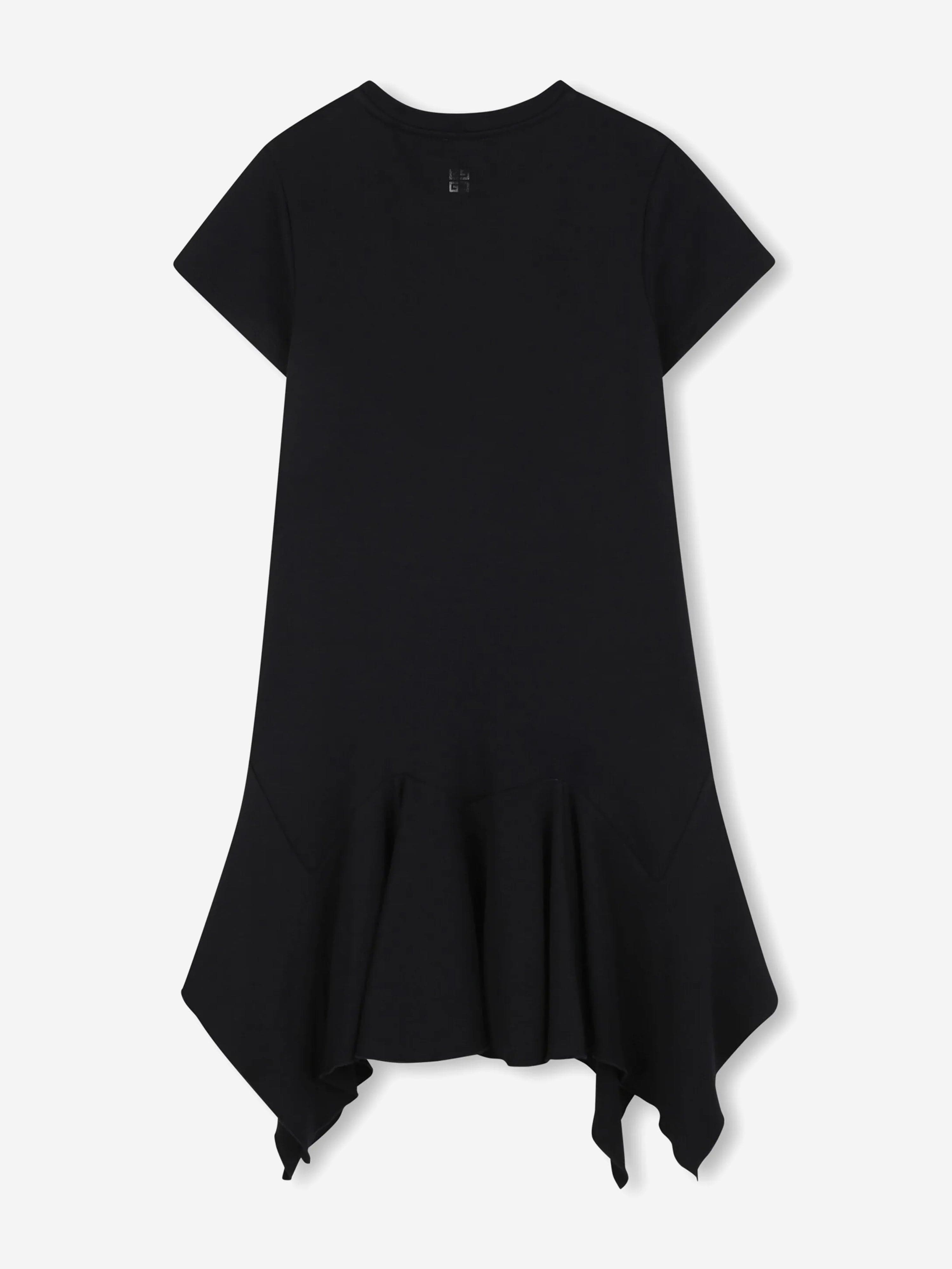 Givenchy Girls Logo Ruffle Dress in Black