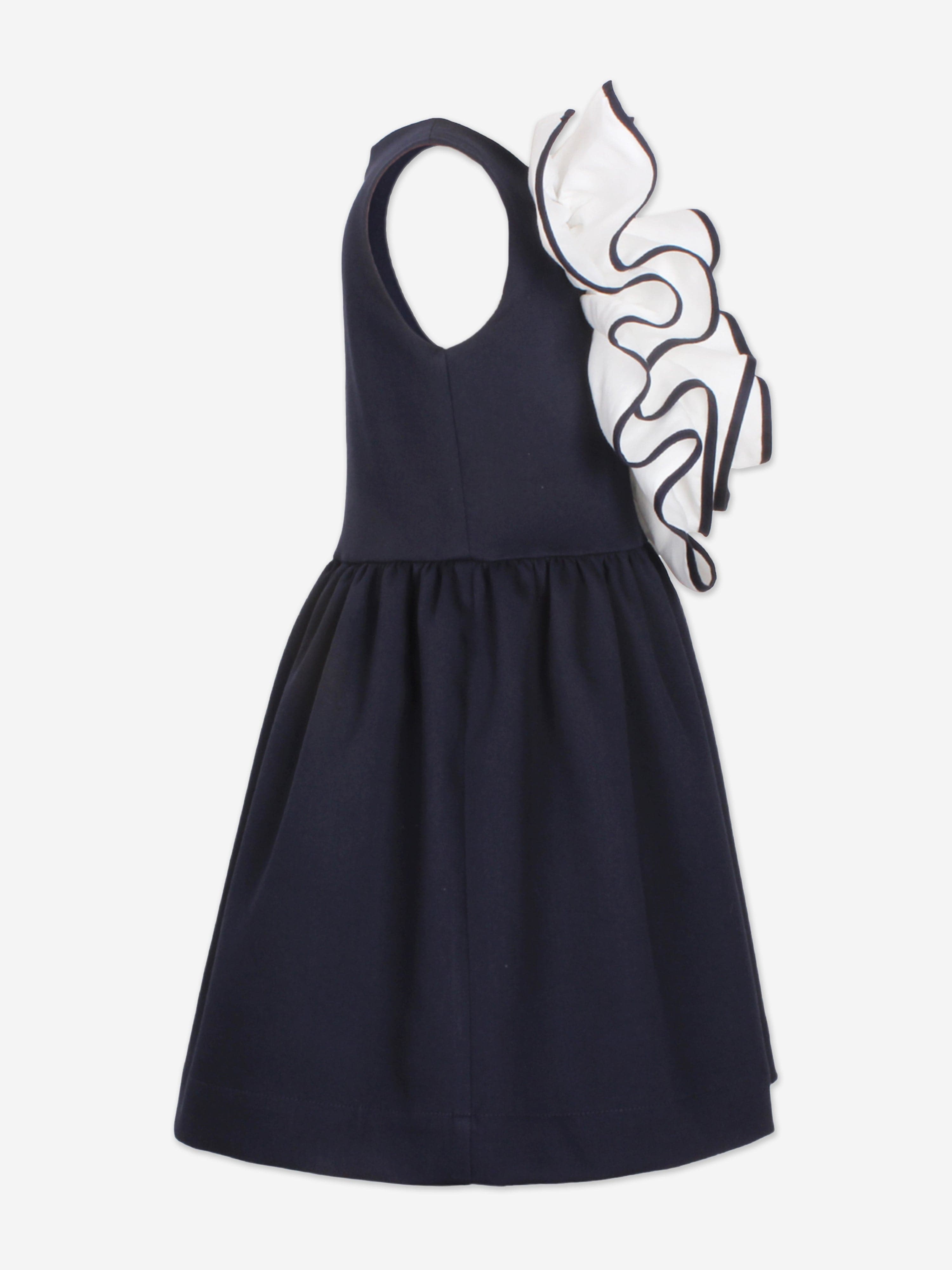 navy blue dress with white bow Jessie And James Girls Light Breeze Dress in Navy