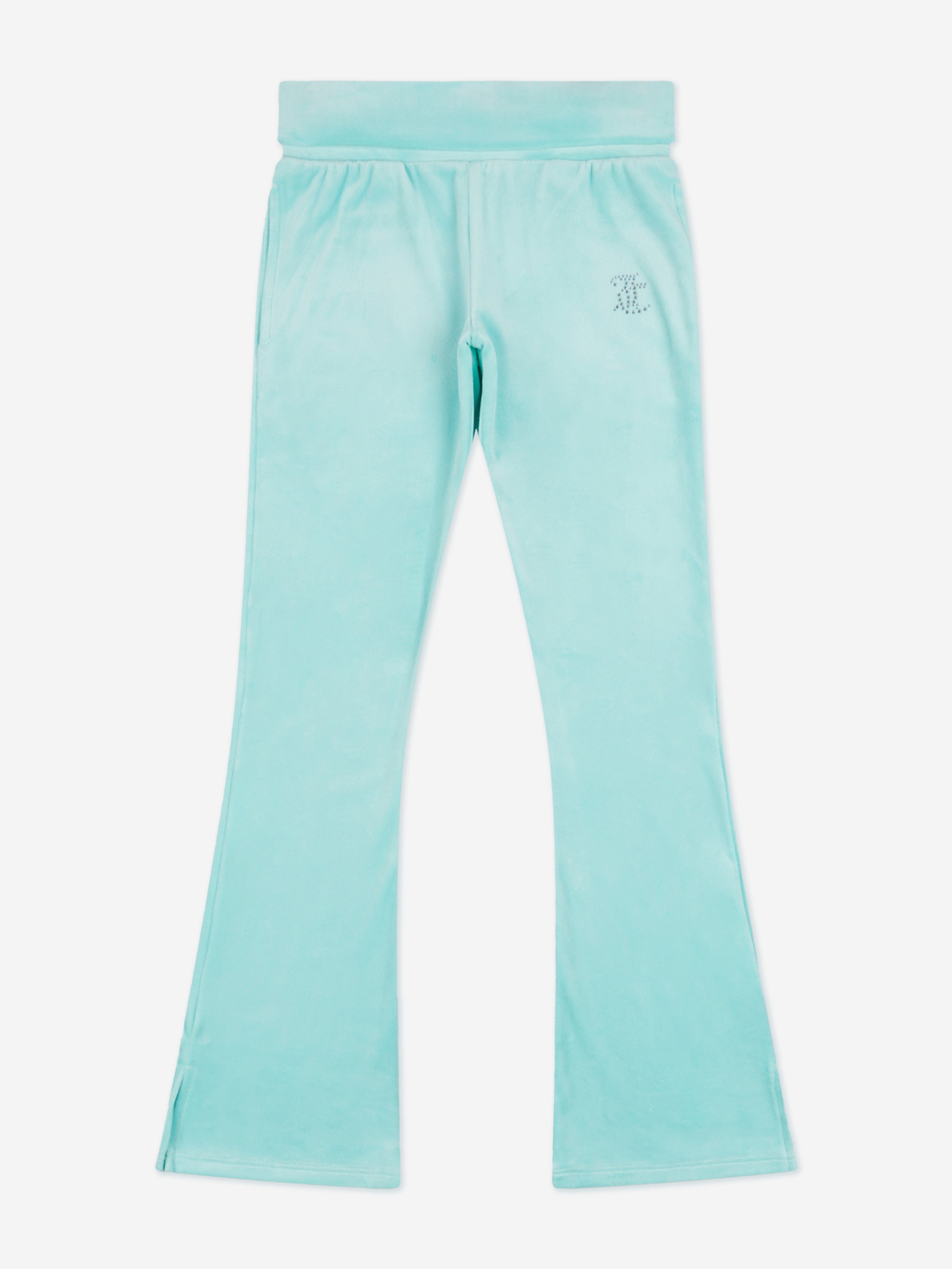 طي الفتيات فوق ركض الخصر باللون الأزرق