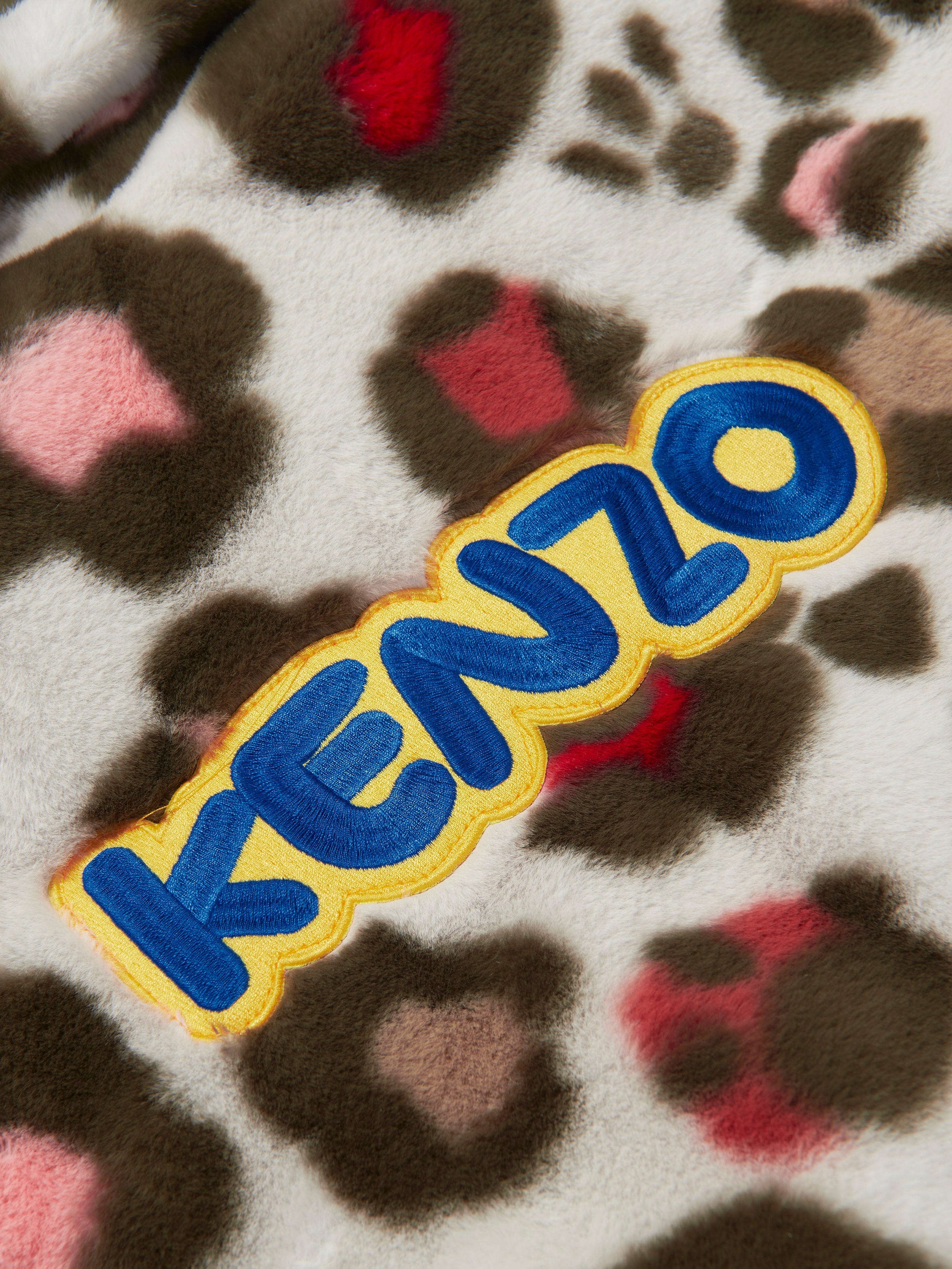 KENZO Girls Faux Fur Coat in Multicolour | Childsplay Clothing