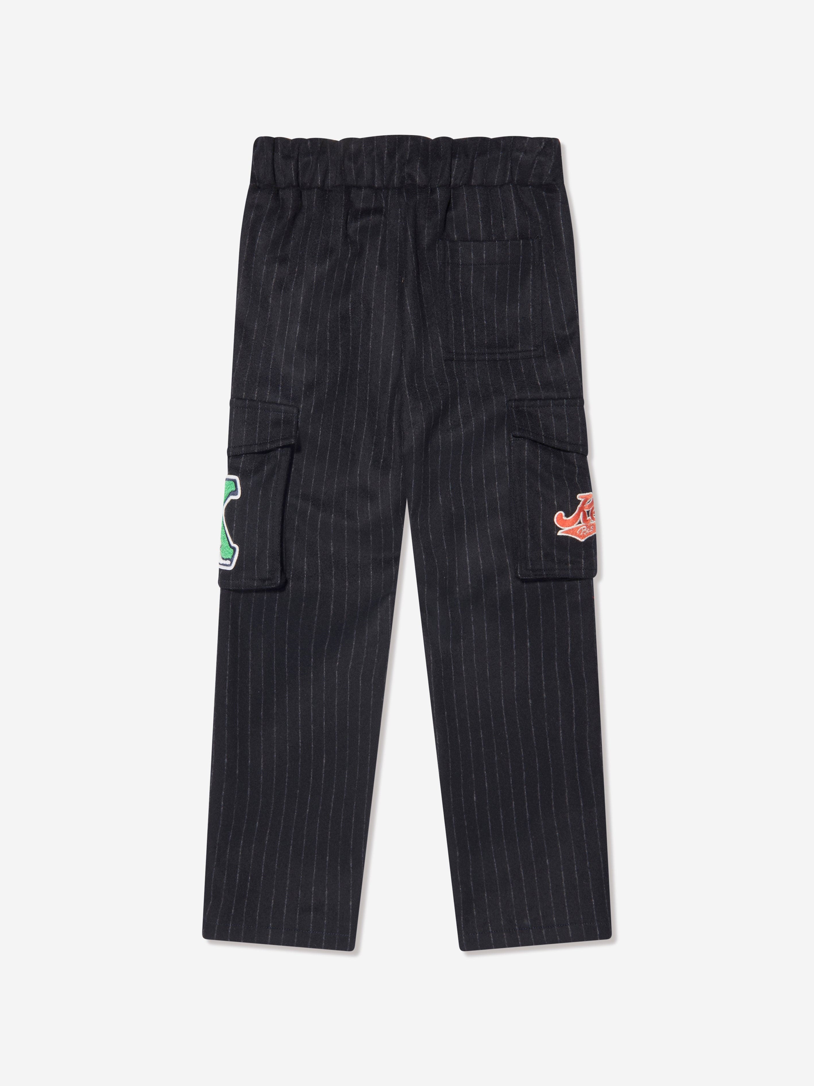 KENZO Boys Striped Cargo Trousers in Navy | Childsplay Clothing
